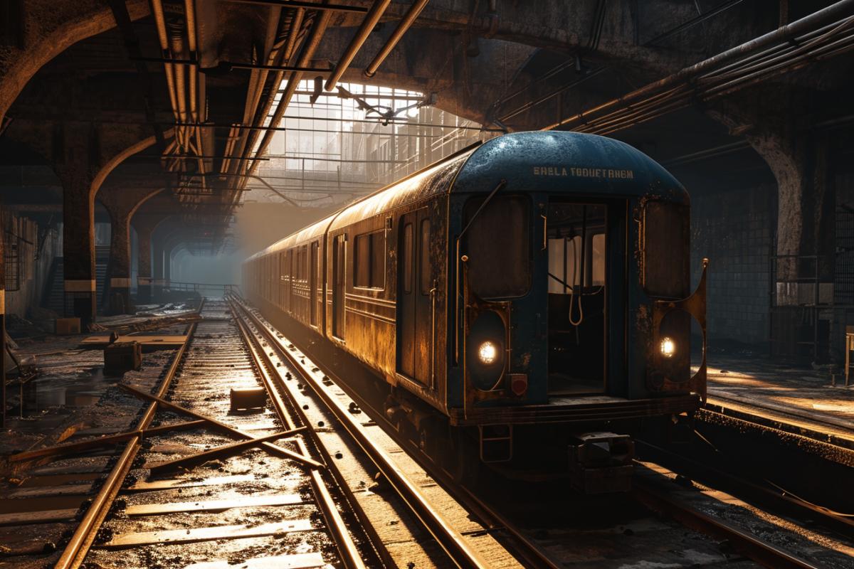 Metro in style PUBG METRO ROYALE, magic, with a touch of fallout