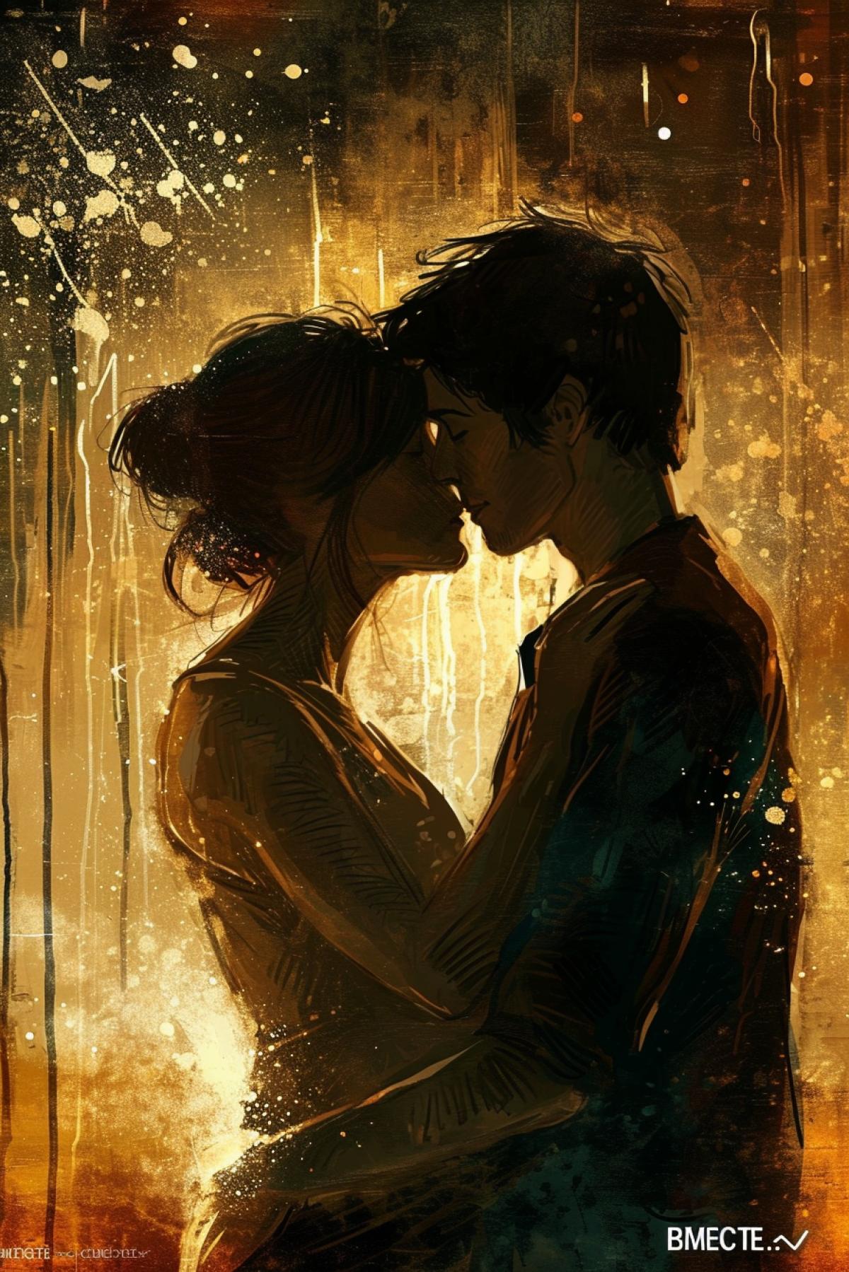 Couple kissing and touching desireful tender touches movie poster \"BMECTE...\"