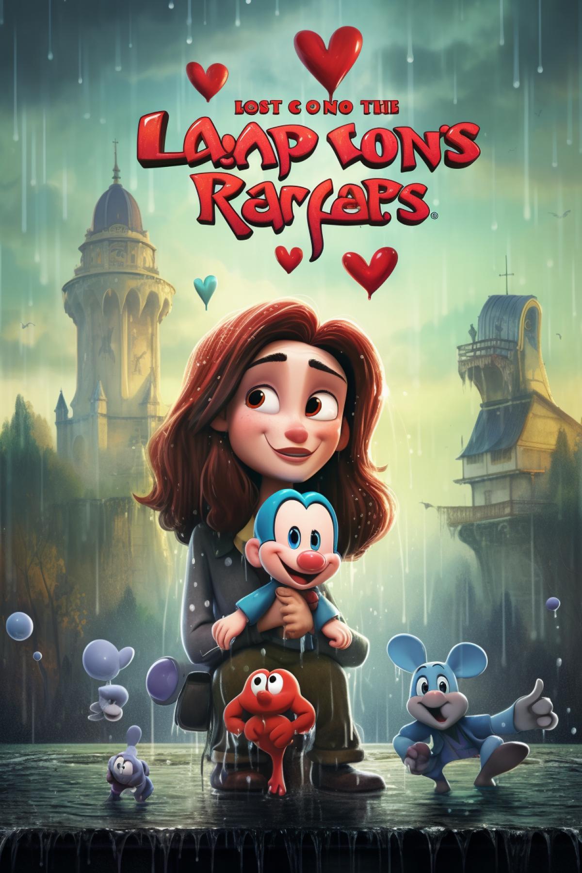 Poster for the cartoon about love Disney title TEARS OF HAPPINESS