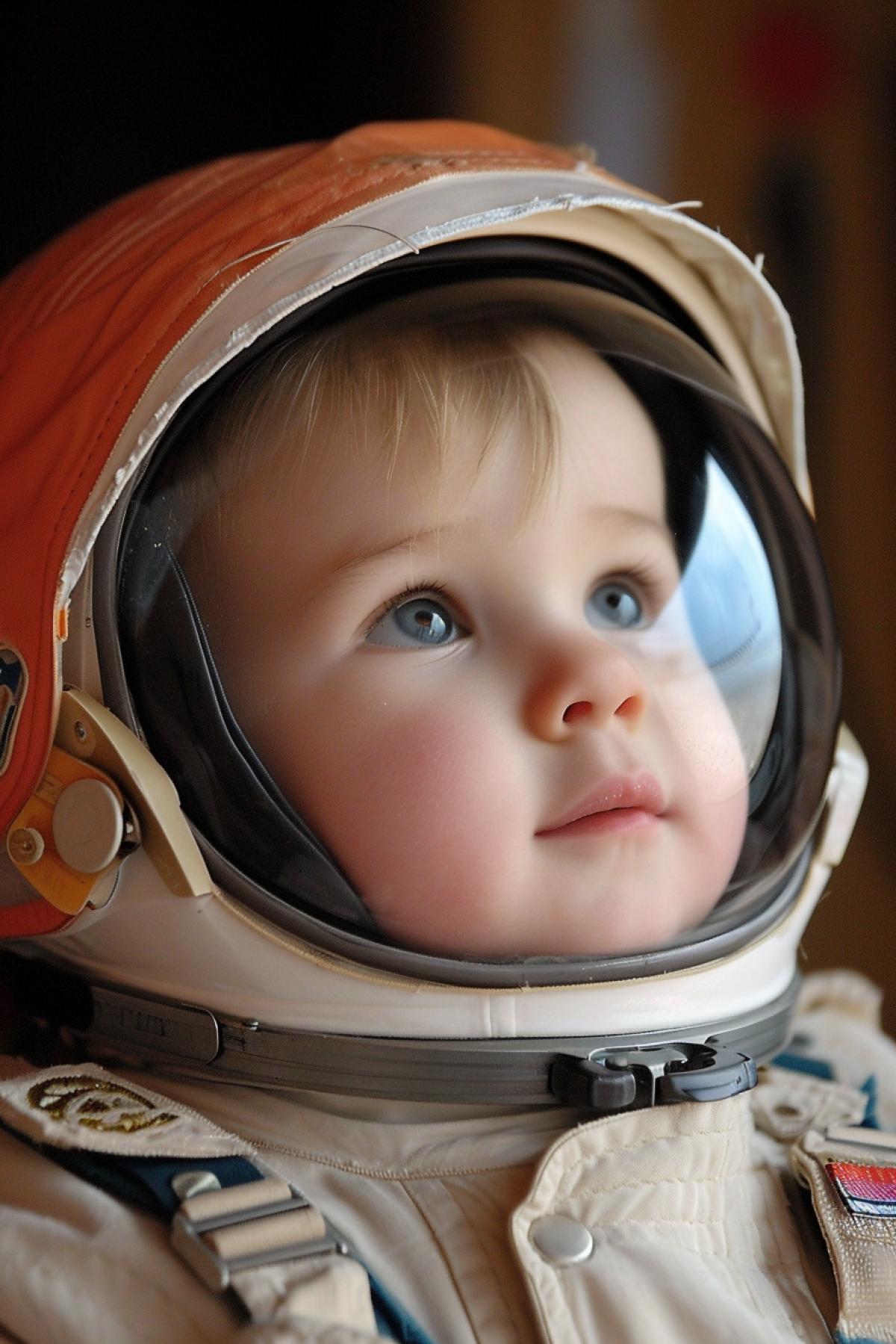 cute baby Cosmonaut Yurii Gagarin
