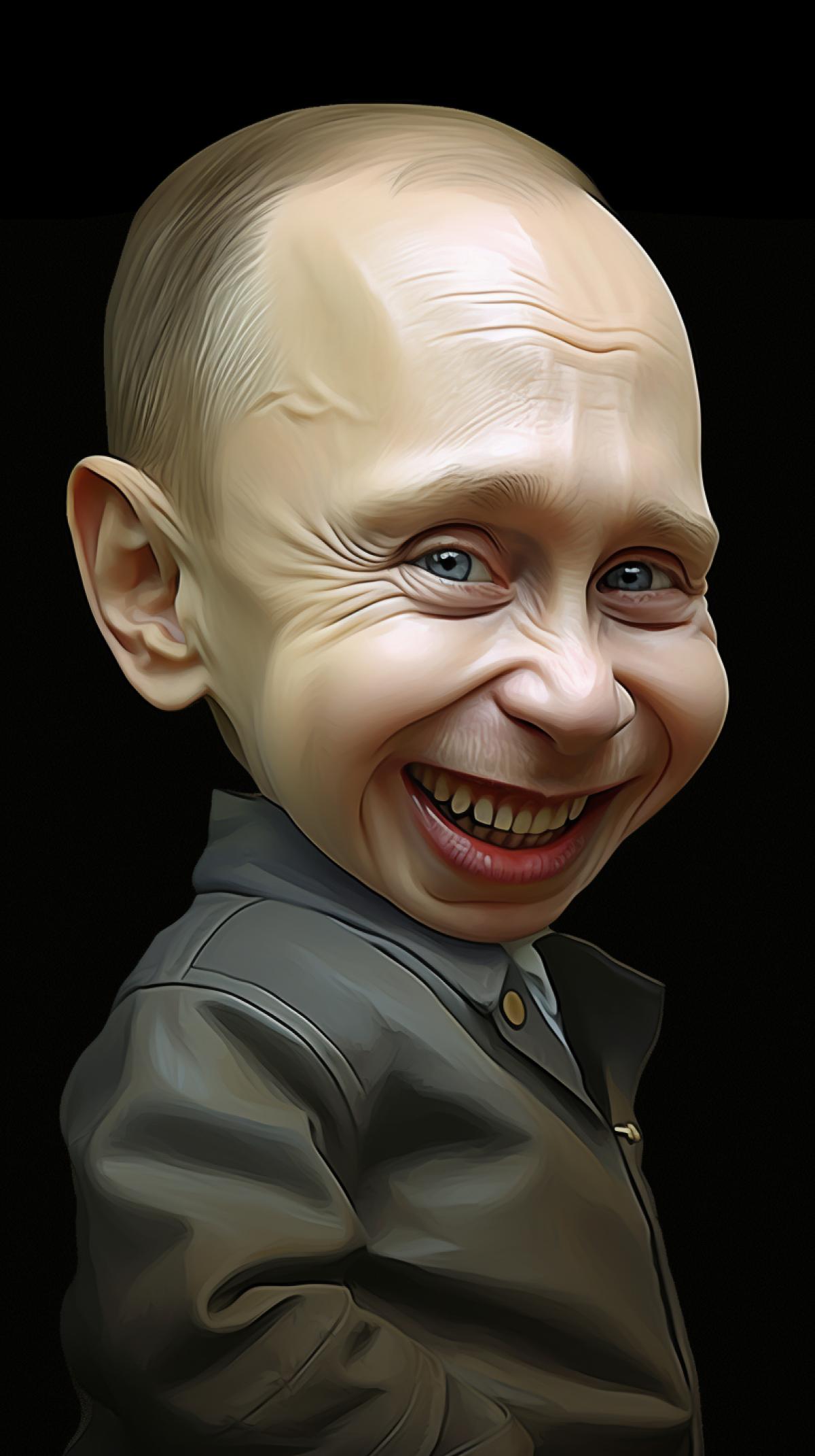 Putin as a baby, troll style face