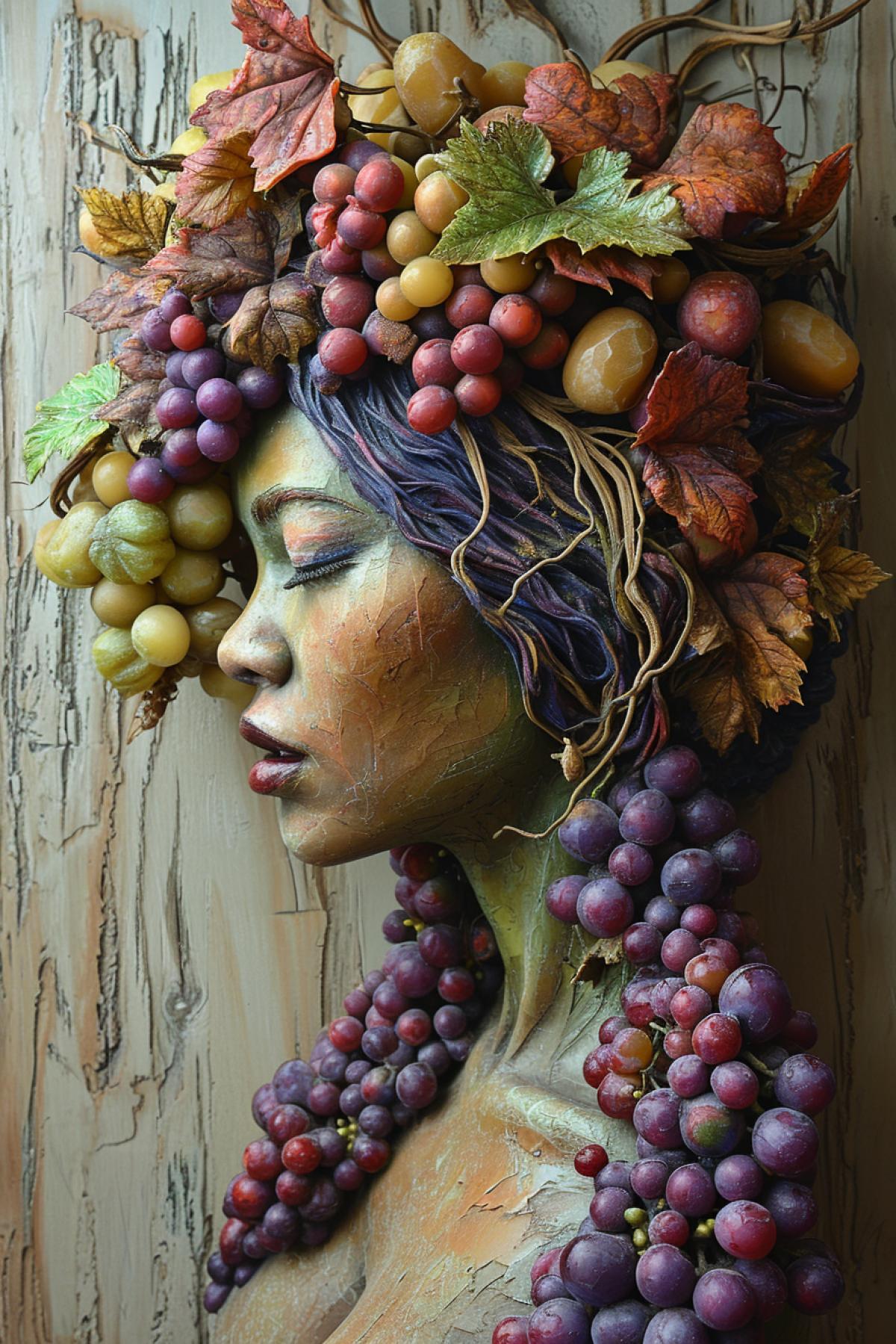 Grapes in the form of a girl