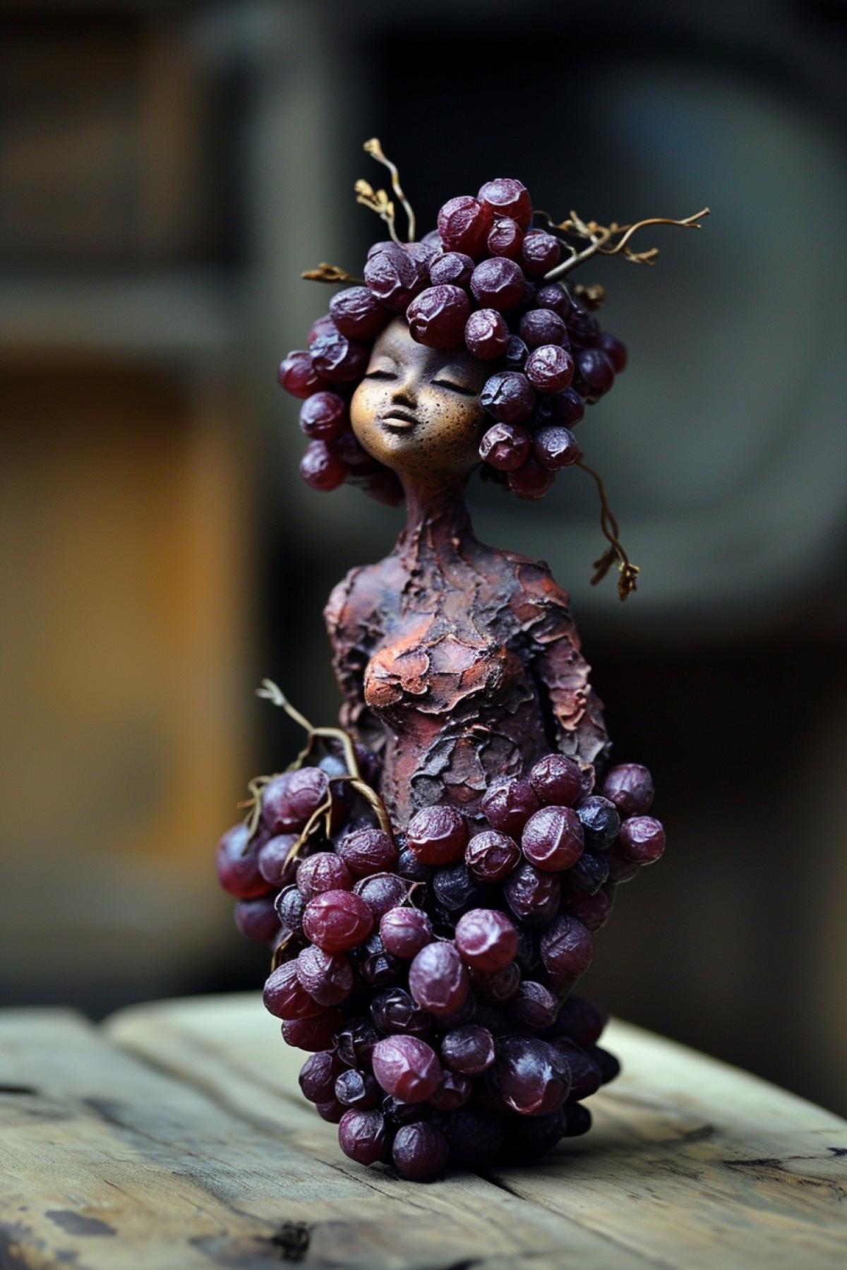 Grapes in the form of a girl