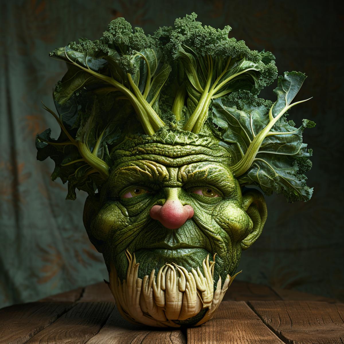 vegetables with a human face