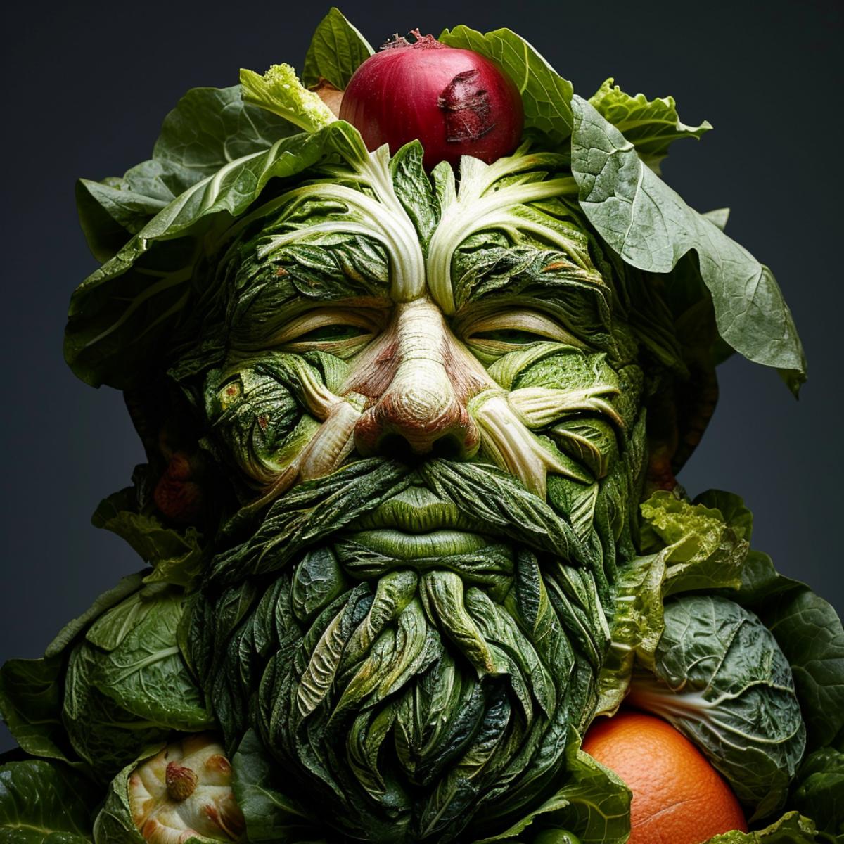 vegetables with a human face