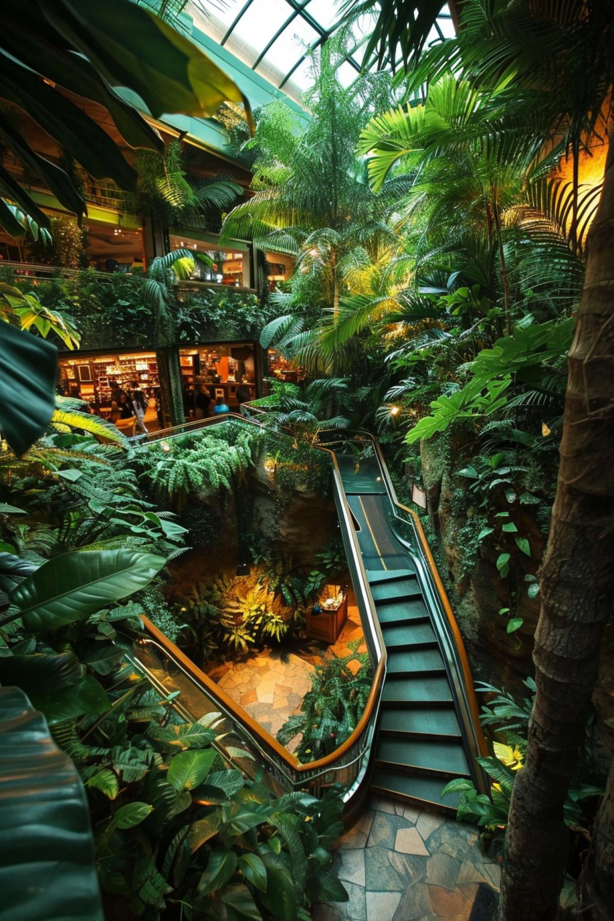 Jungle style shopping center