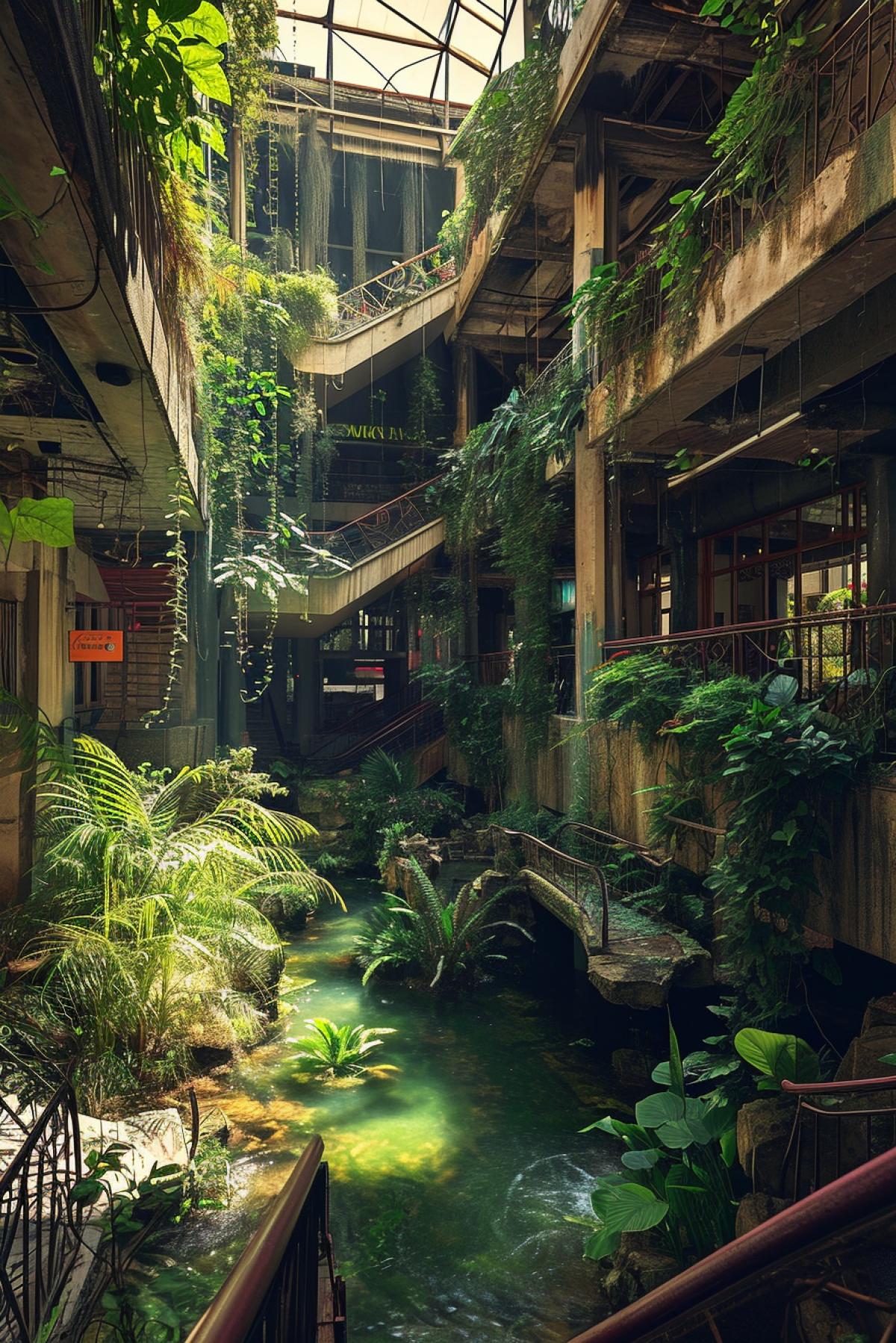 Jungle style shopping center