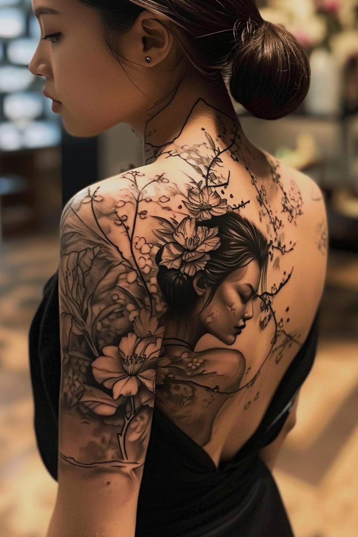 Tattoo with illusion effect