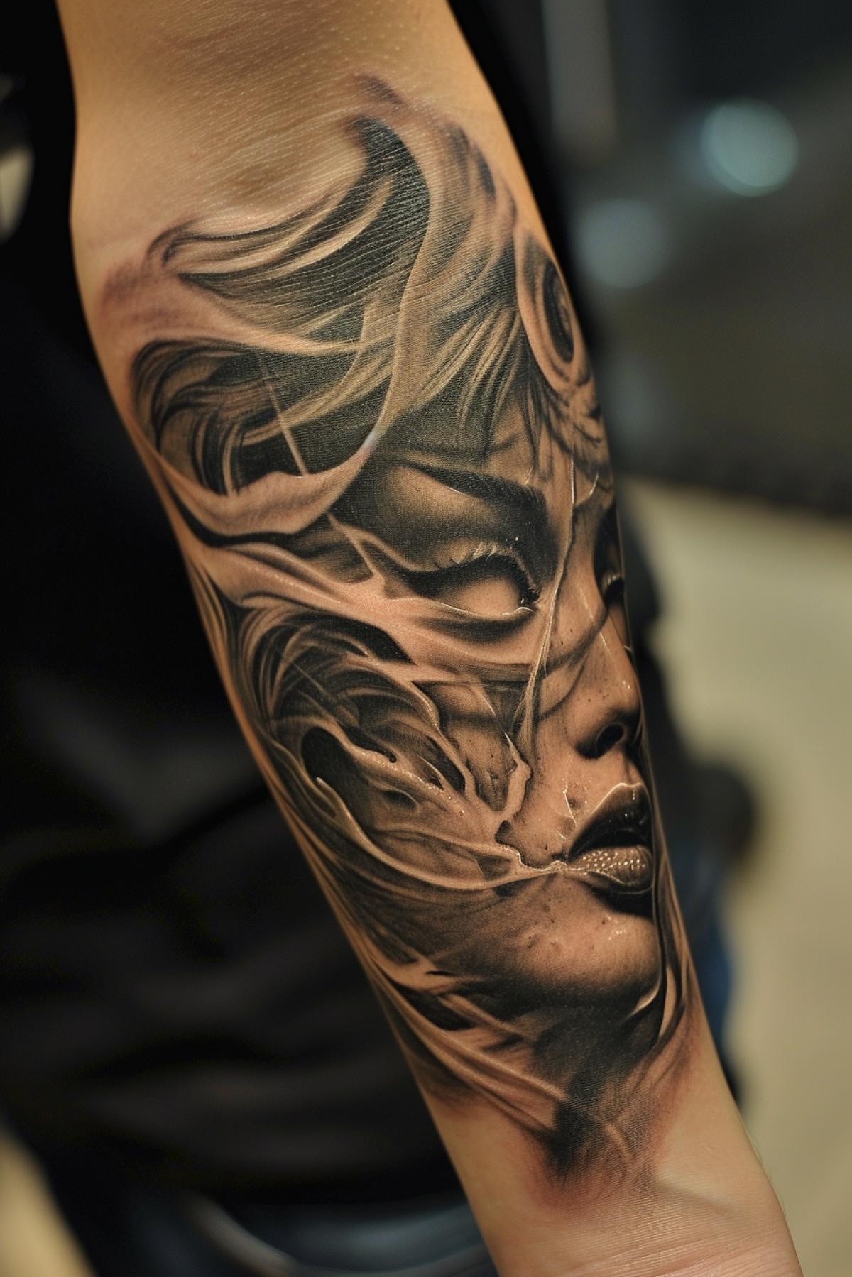 Tattoo with illusion effect