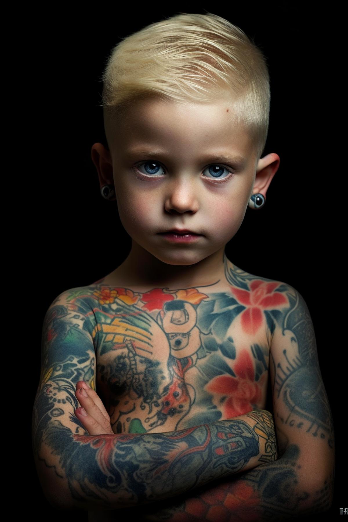 Little kid with tattoos