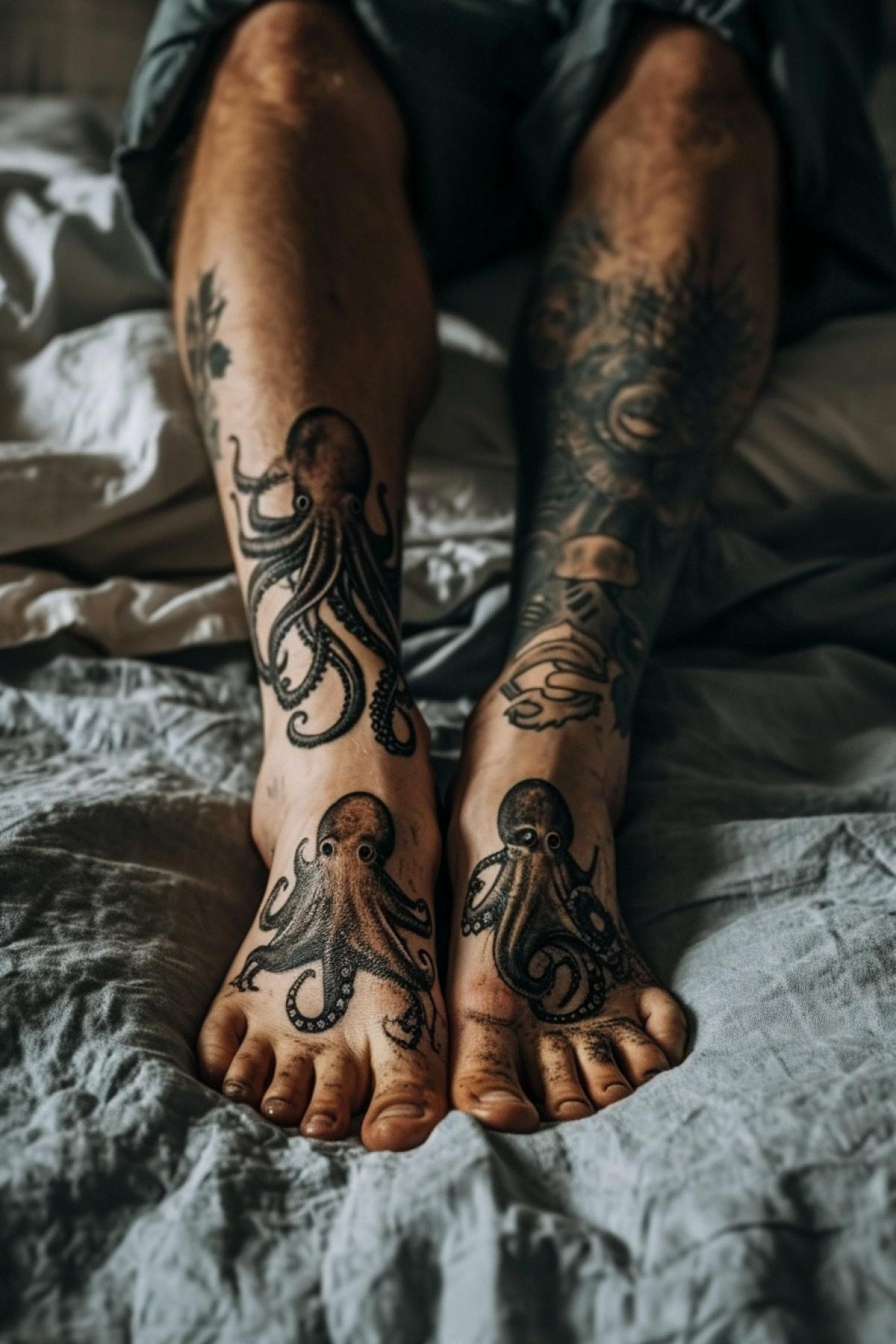 Tattooed octopus