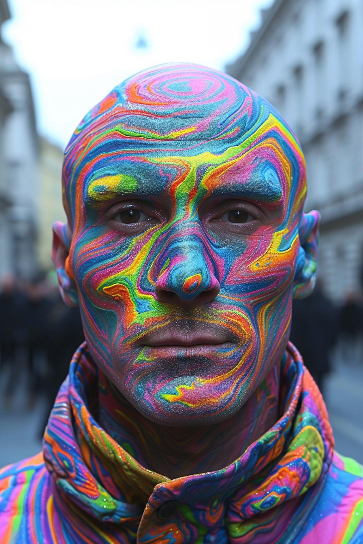 Psychedelic face tattoos