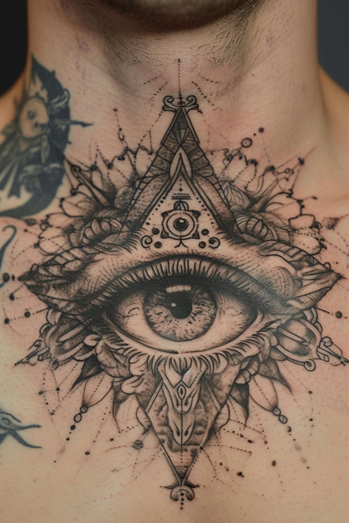 third eye tattoo on forehead