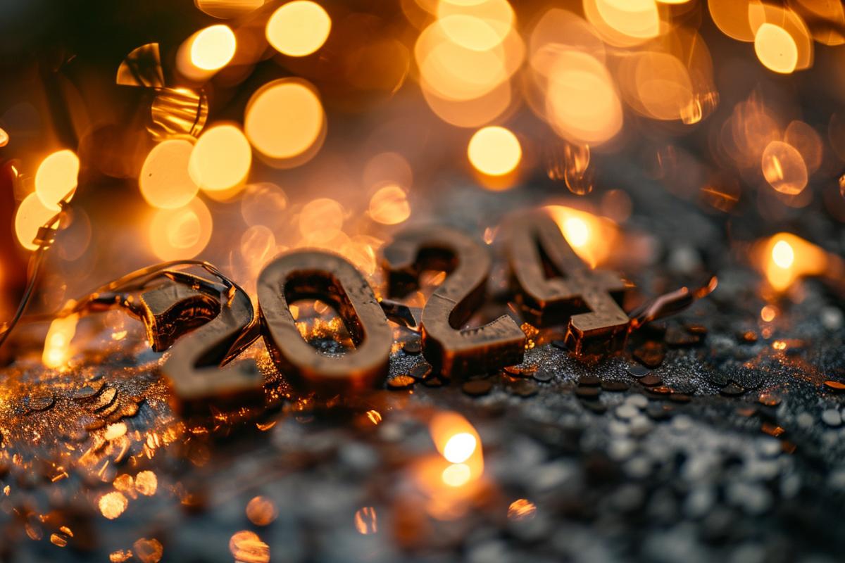 text \"2024\" on an abstract bright background