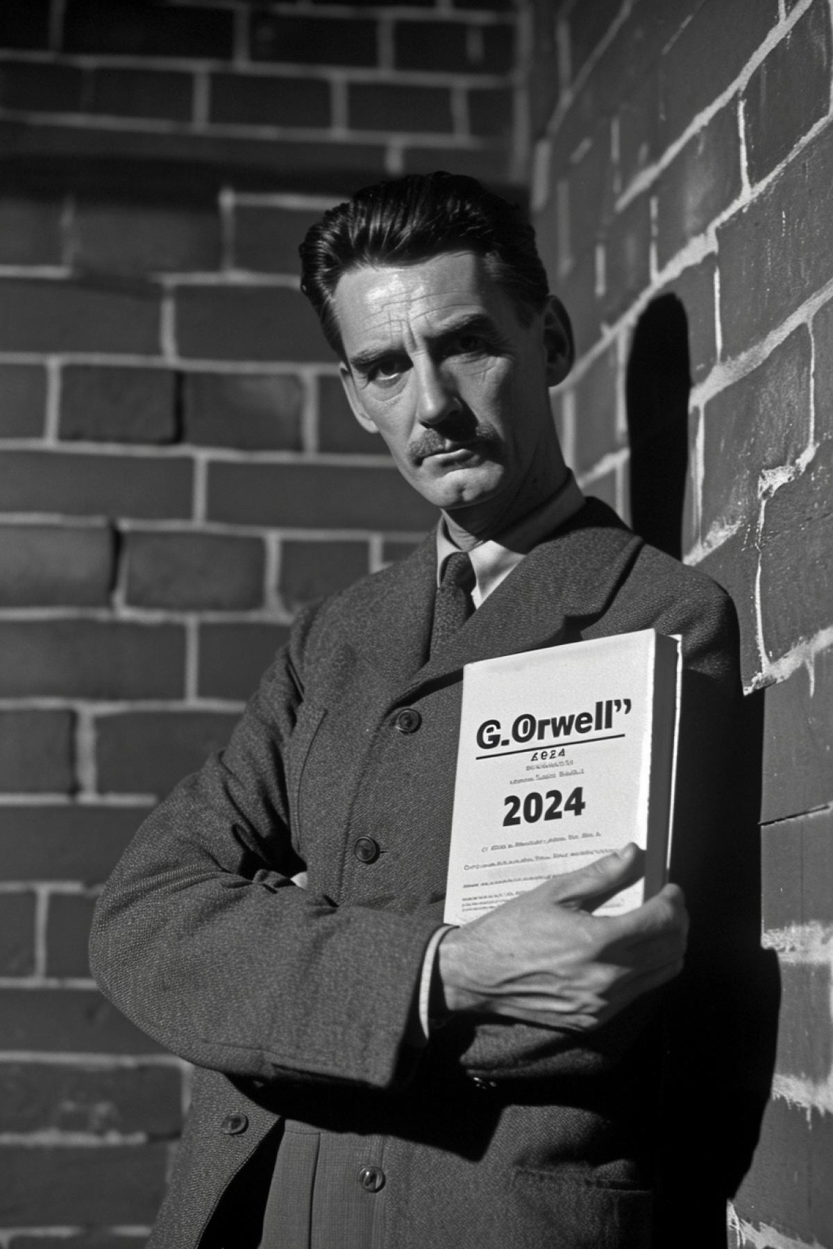 George Orwell presenting book entitled \"G.Orwell\" \"2024\"