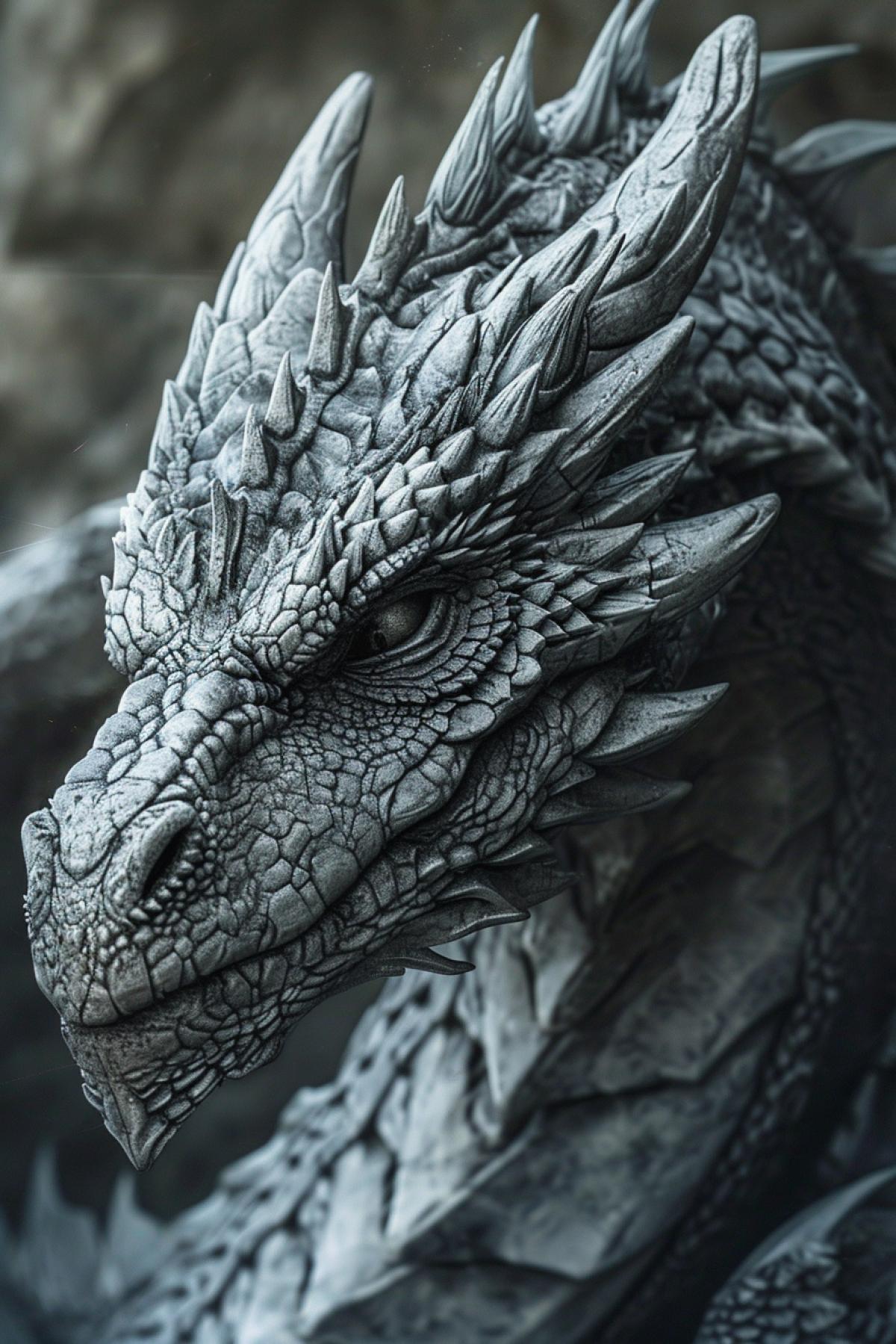 a beautiful large powerful dragon with unusual scales. gothic style, photos