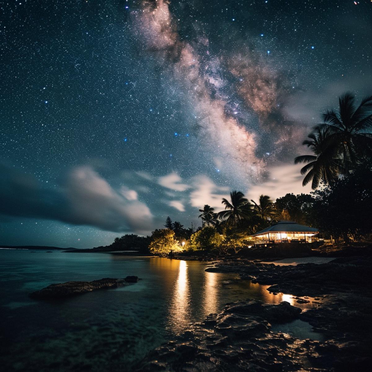 Holidays on a quiet island where the starry sky is so close that it seems as if you can touch the stars.