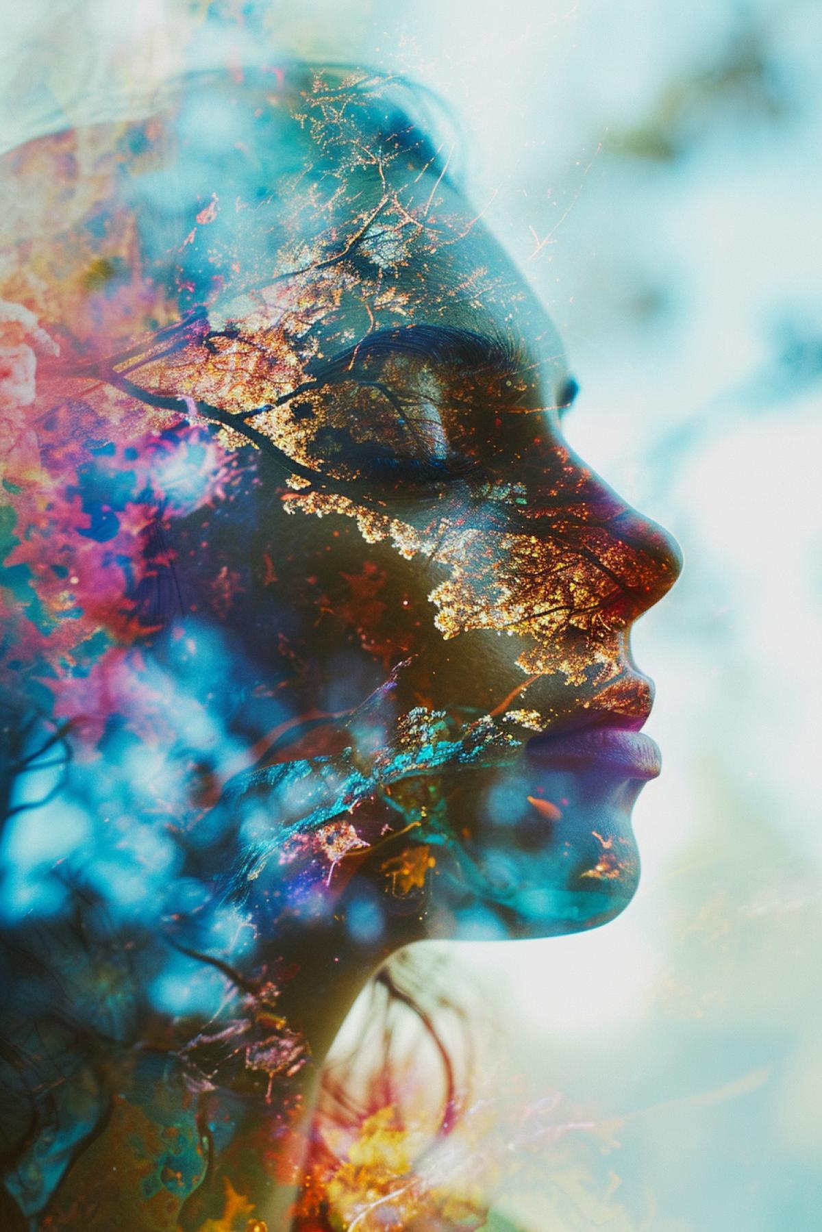 Double exposure, frog, kamar, psychedelic