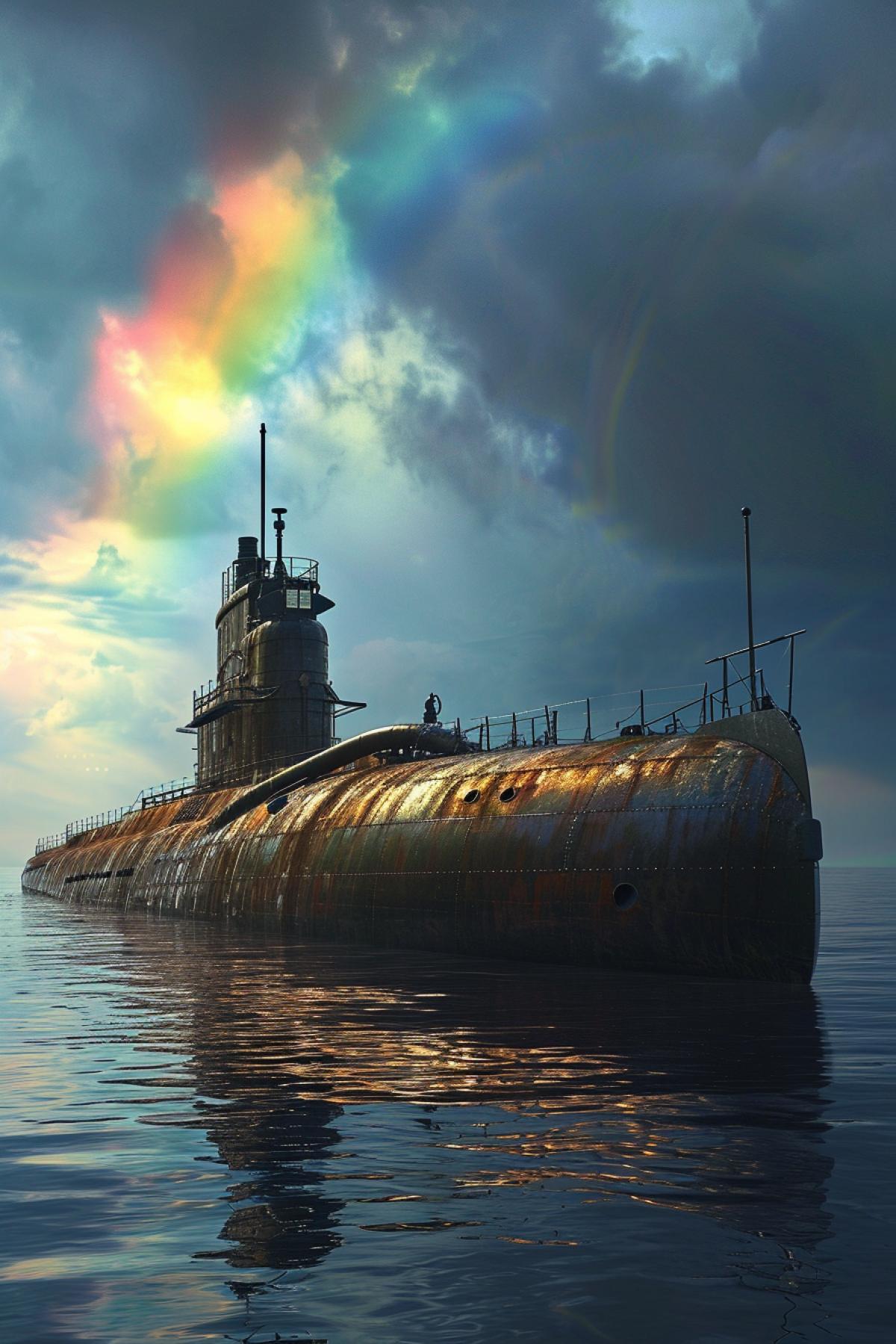 submarine, captain, rainbow, time distortion