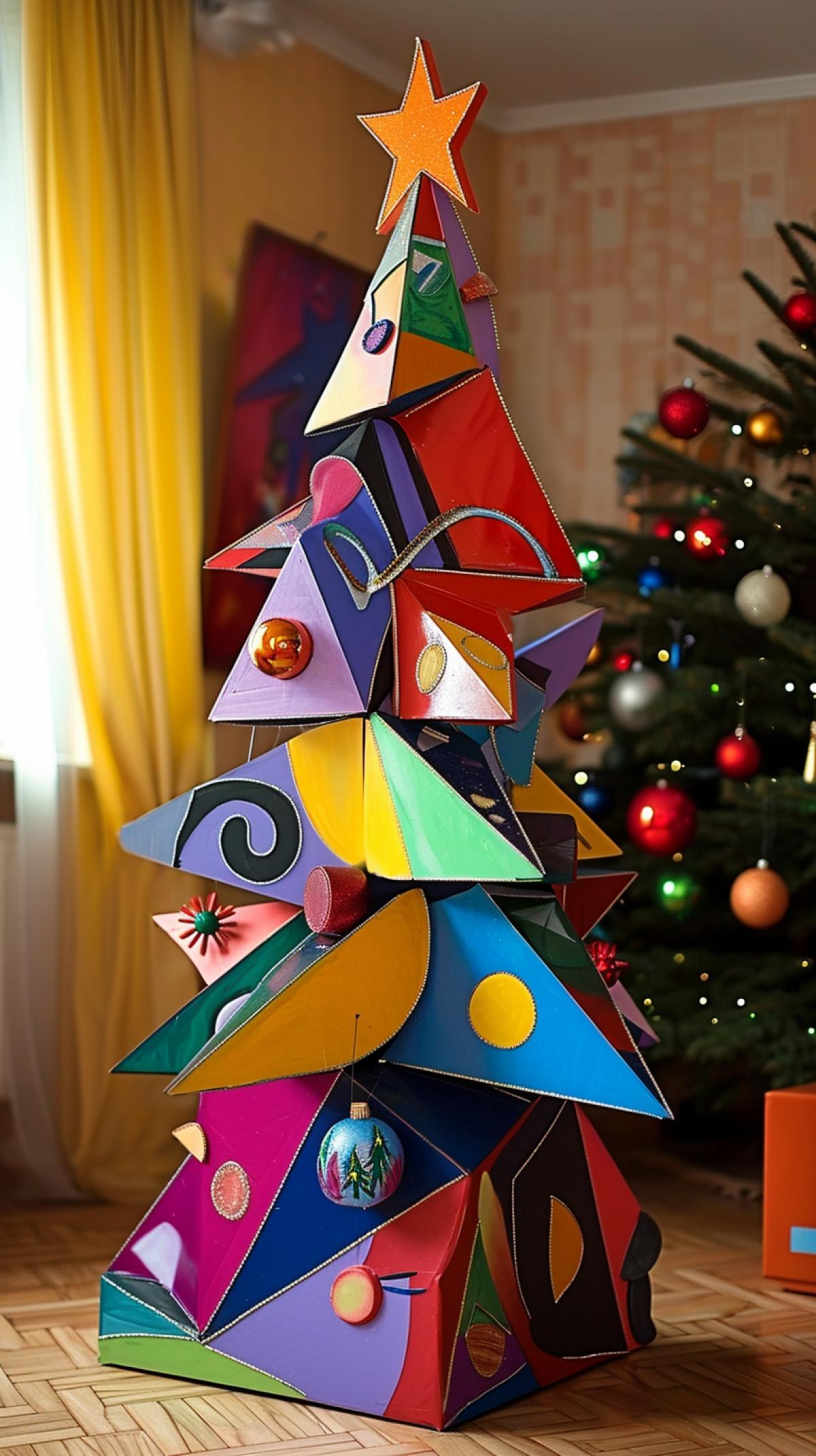 Christmas tree in the style of Pablo Picasso
