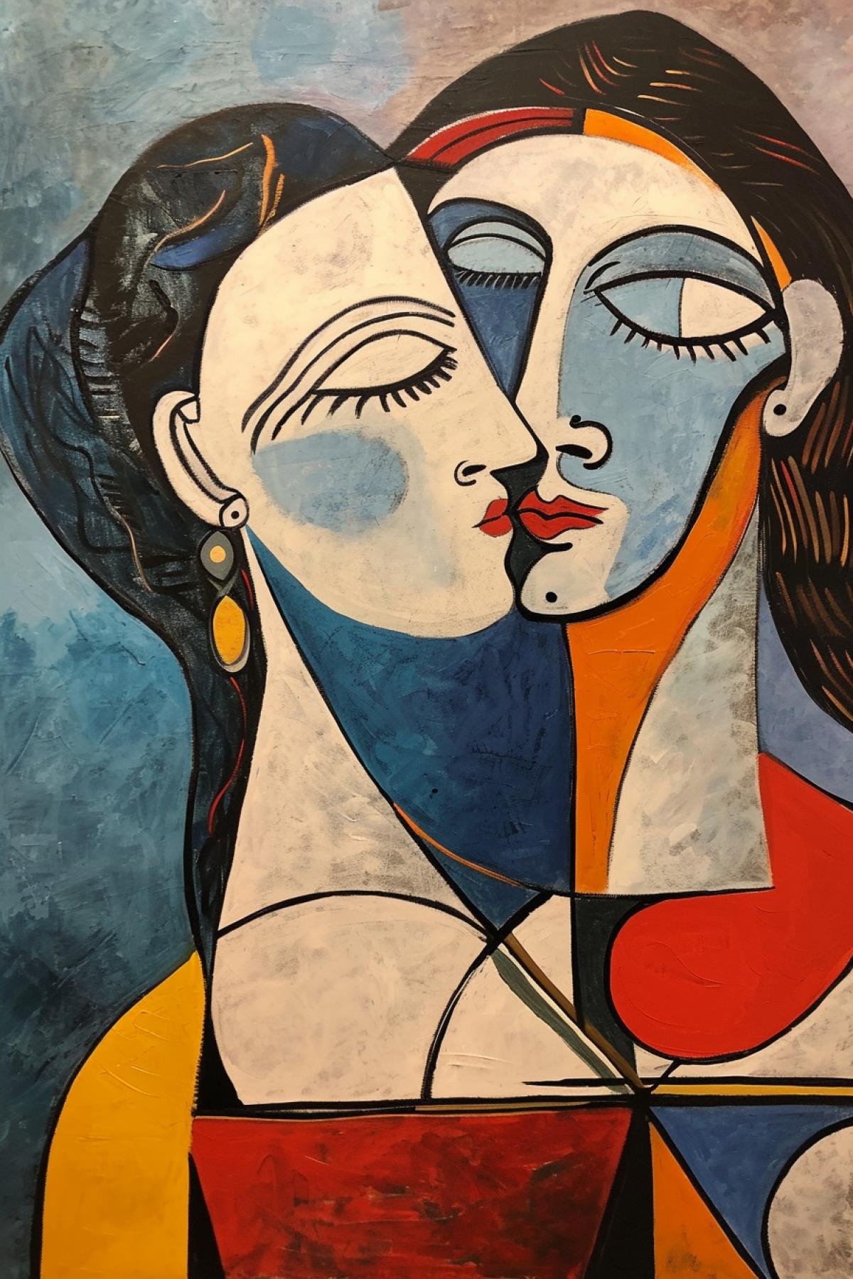 Love in the style of Picasso paintings