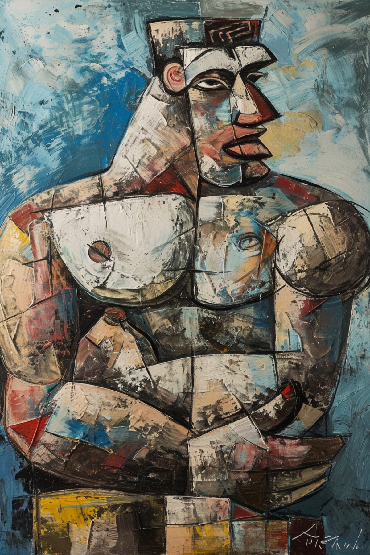 Muscle man, Picasso style