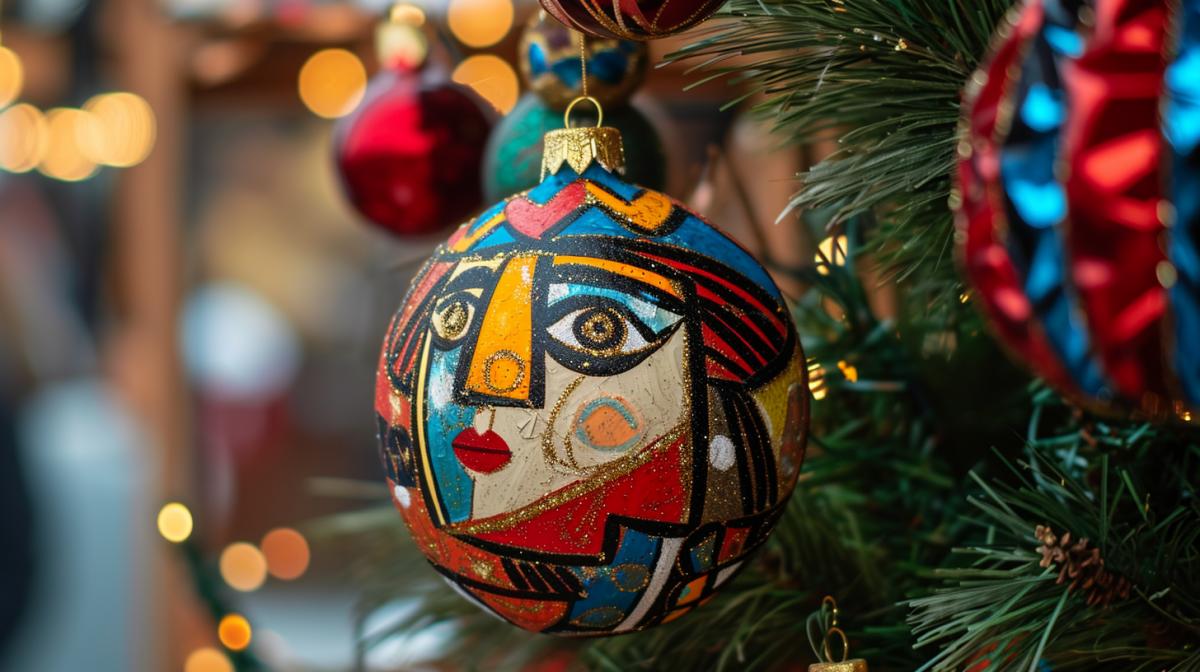 Christmas decorations in Picasso style