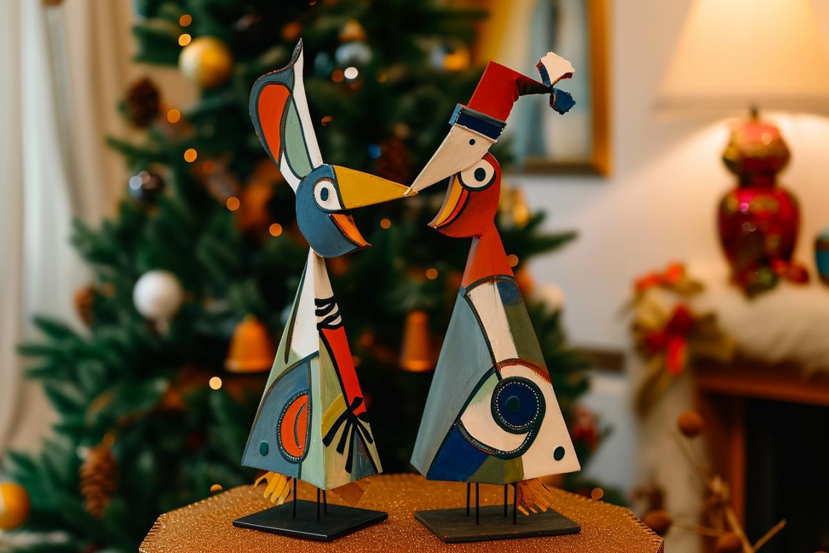 Christmas decorations in Picasso style