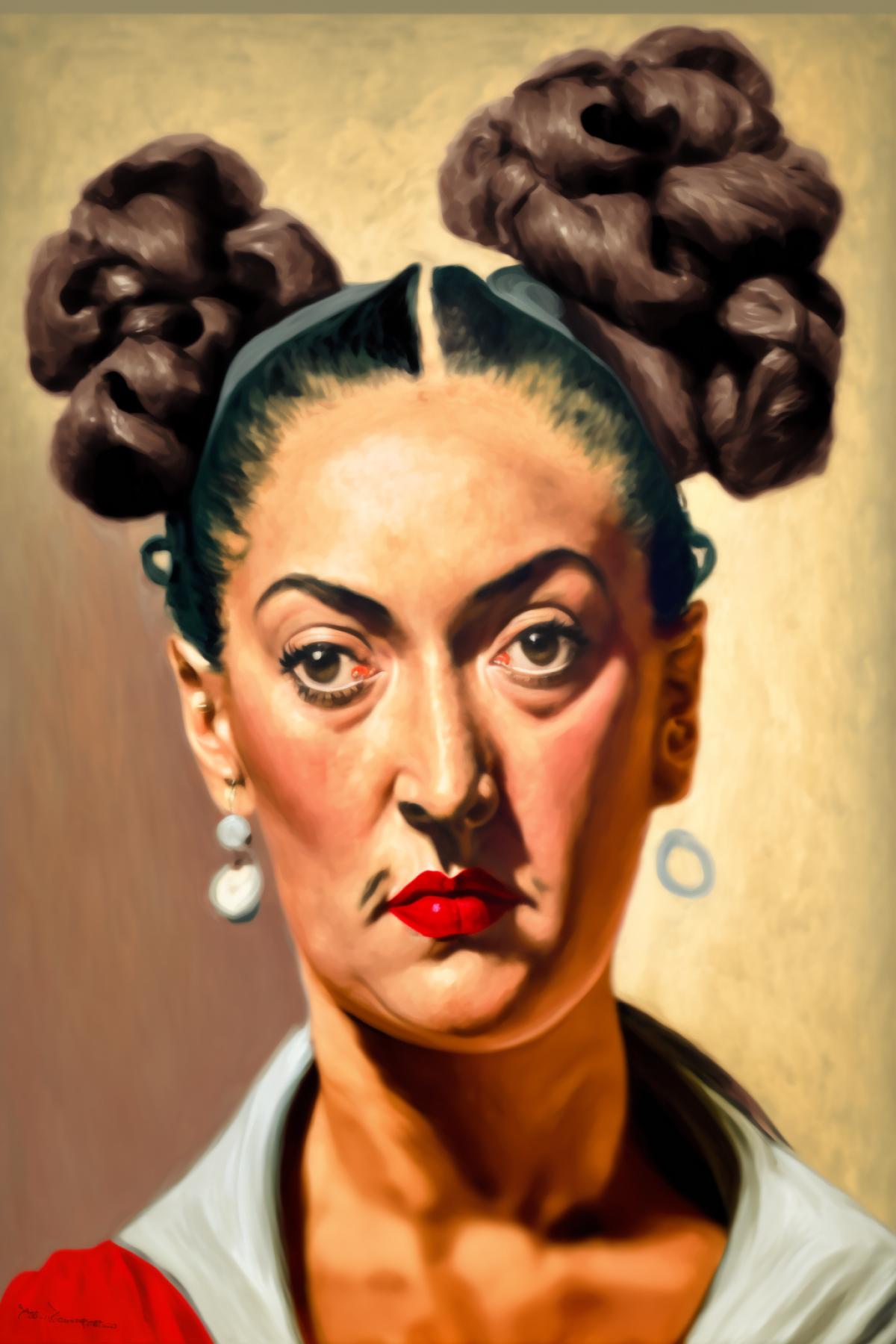 Portrait of Salvador Dali painted by Picasso, painting style Woman with a bun of hair