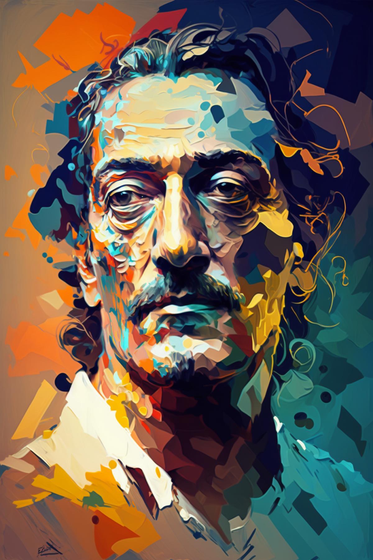 Portrait of Salvador Dali painted by Picasso, cubism
