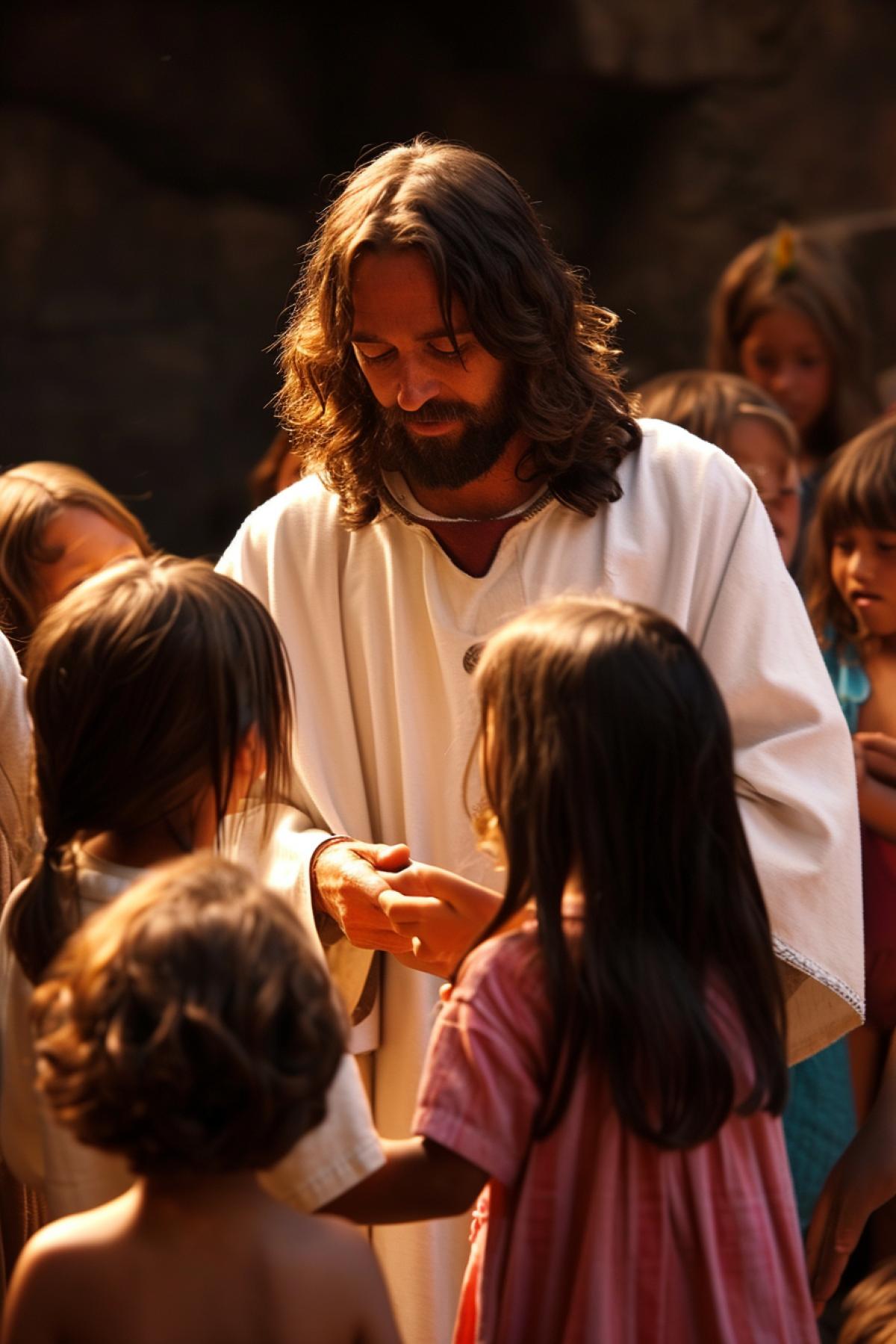 Jesus Christ blesses children, photo