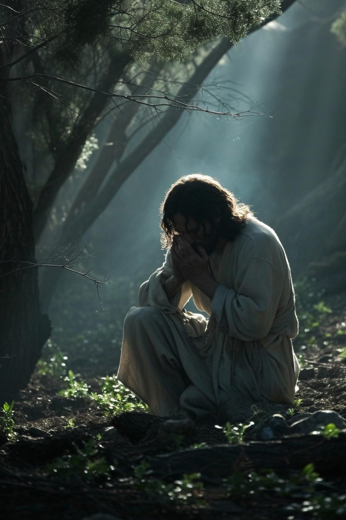 Jesus Christ prays to the Father in the Garden of Gethsemane