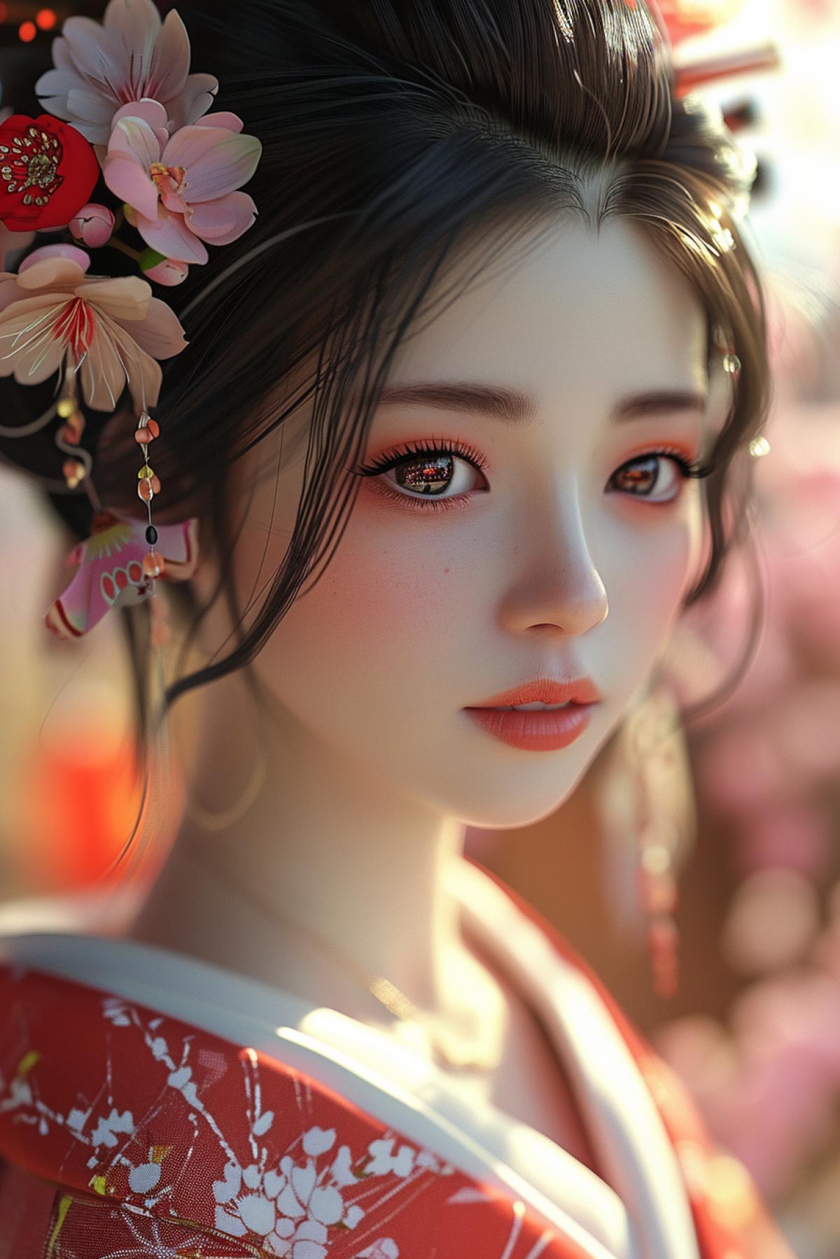 Japan girls, luxury festival, Japan, kawaii, photorealistic