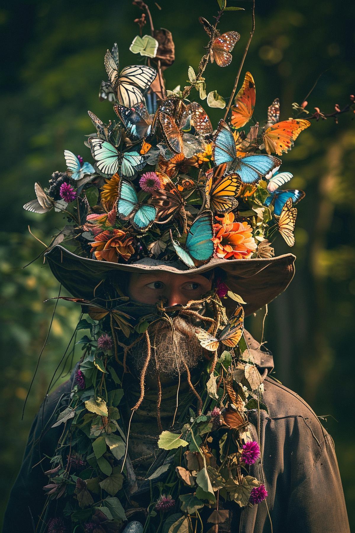 Crazy butterfly collector, photo