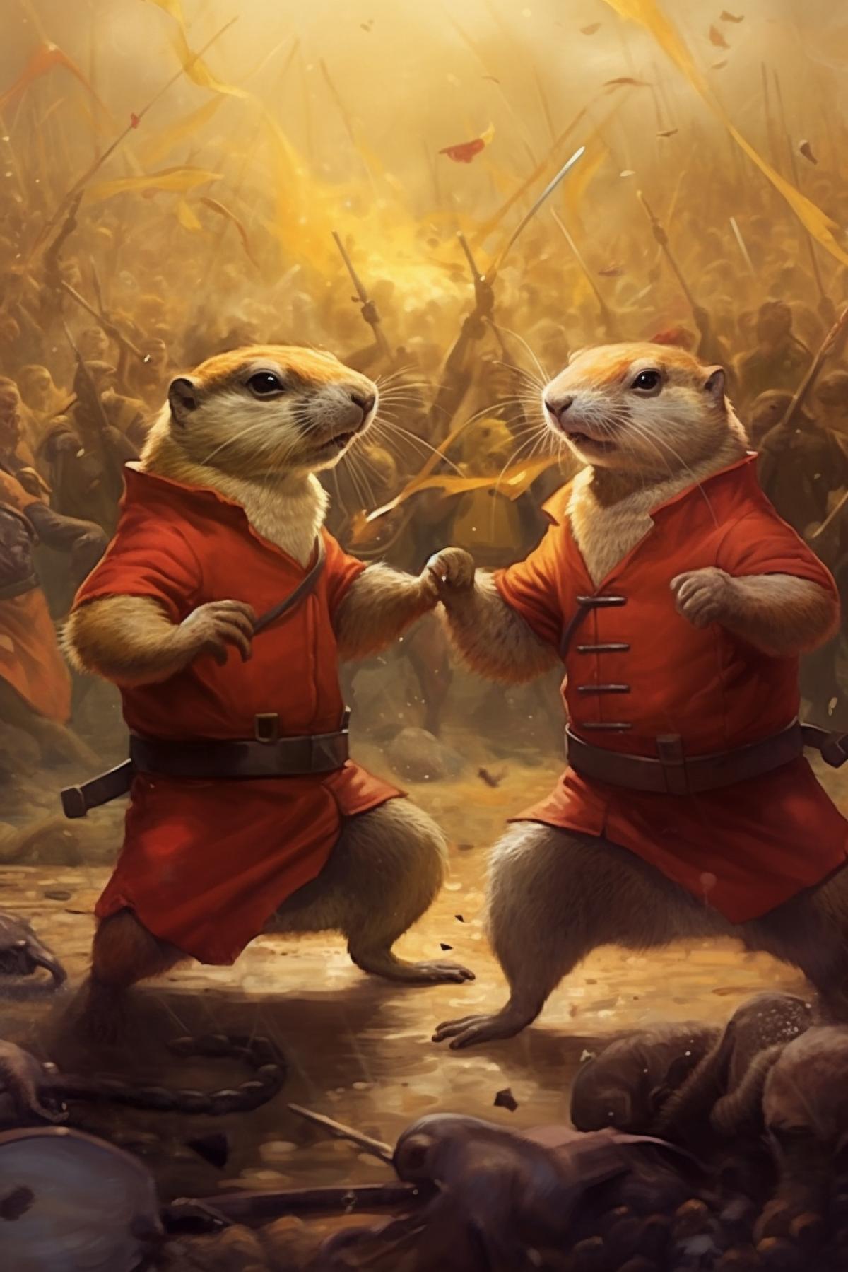Battle of gophers in the arena
