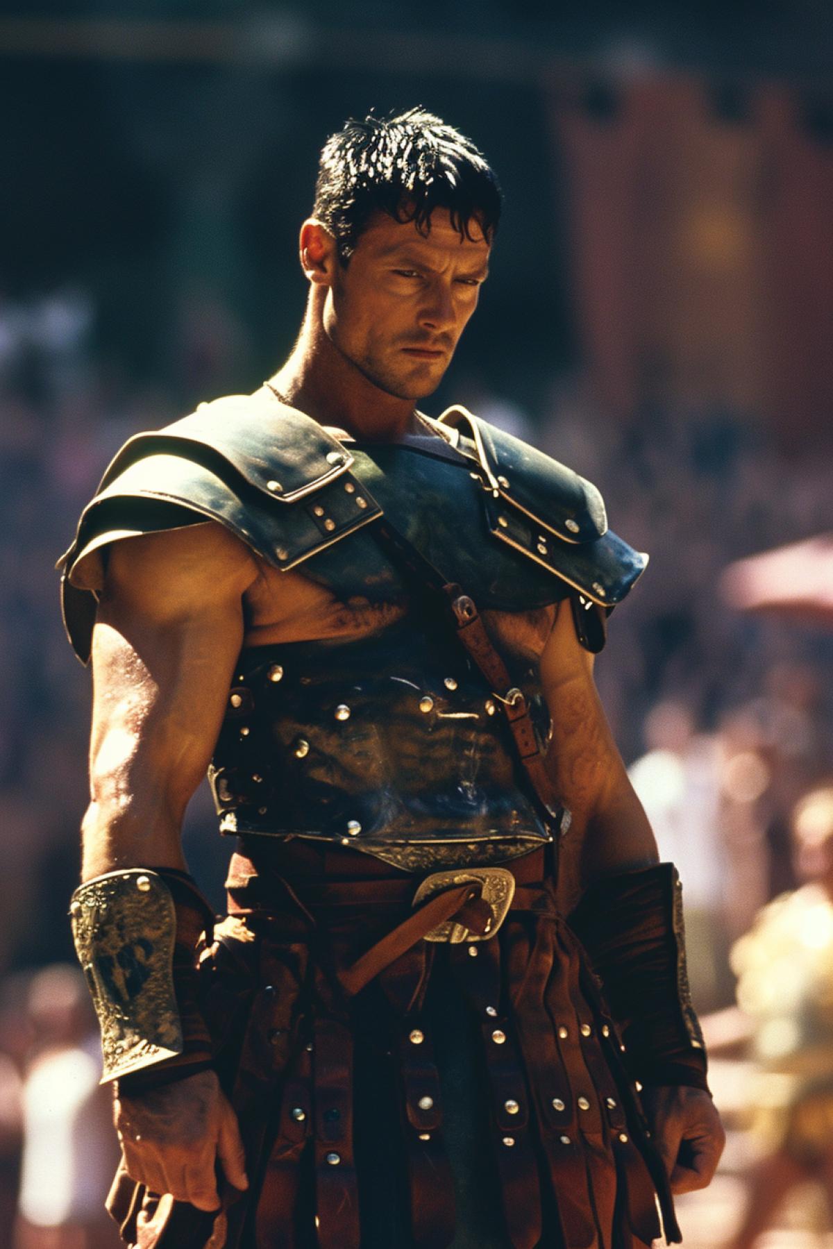 Gladiator at the moment of his triumph
