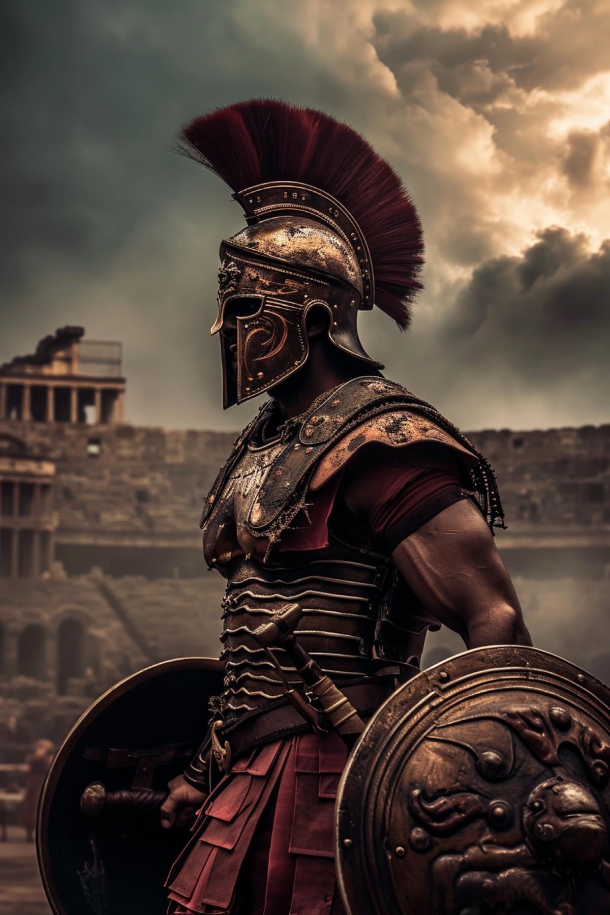 Gladiator 4k, arena, word battle, ancient world, gothic style