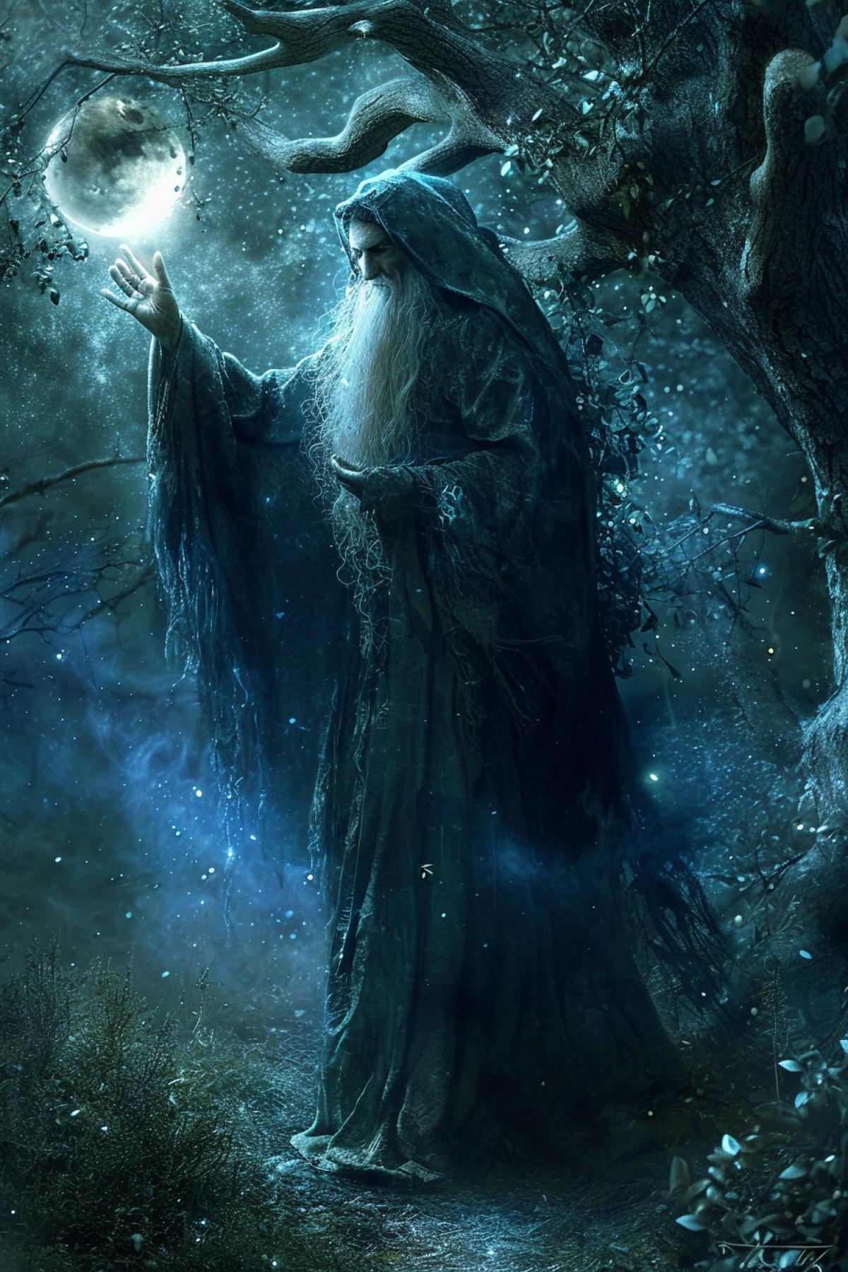 Druids, under the light of the moon, magic, good