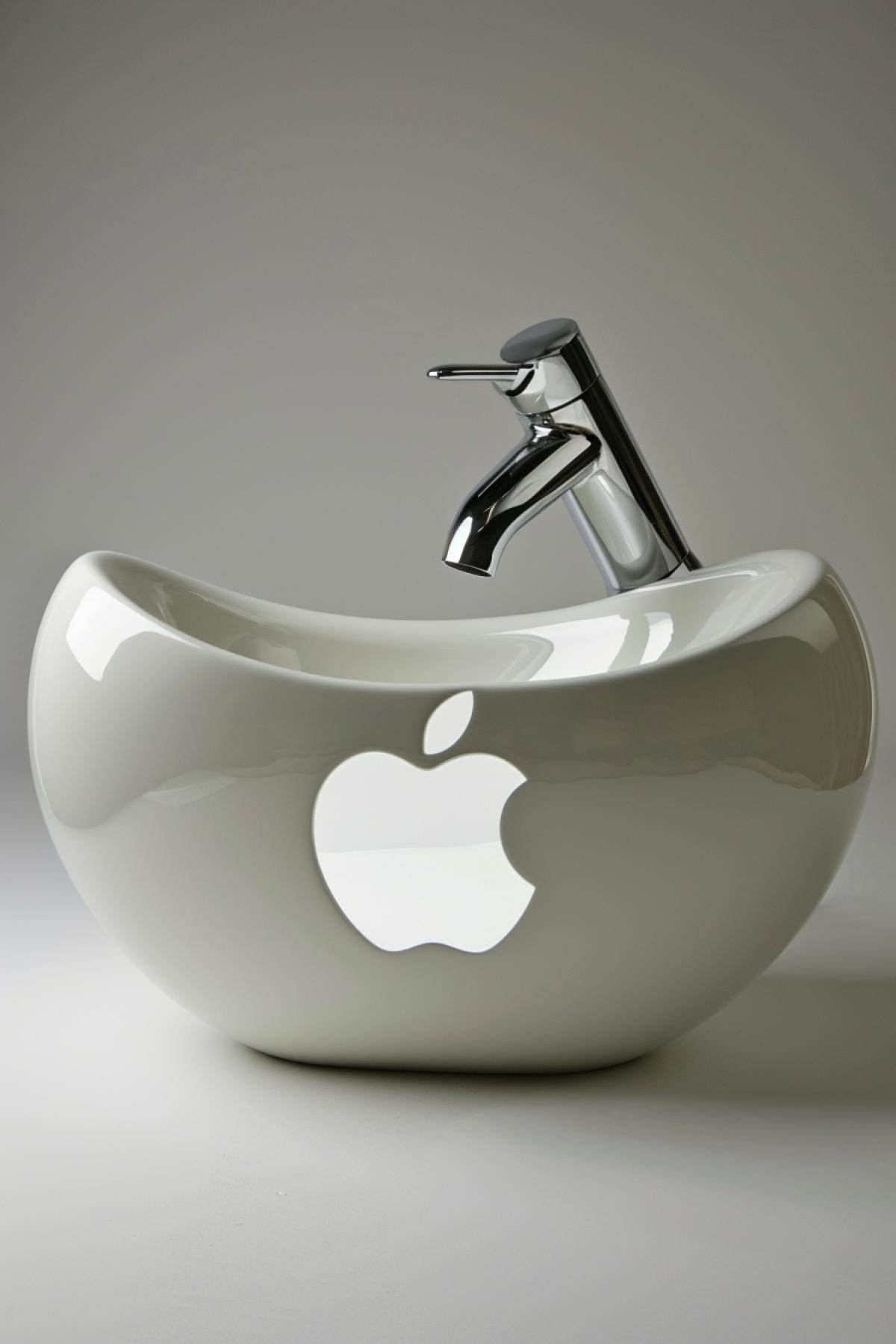 Plumbing fixtures with Apple logo