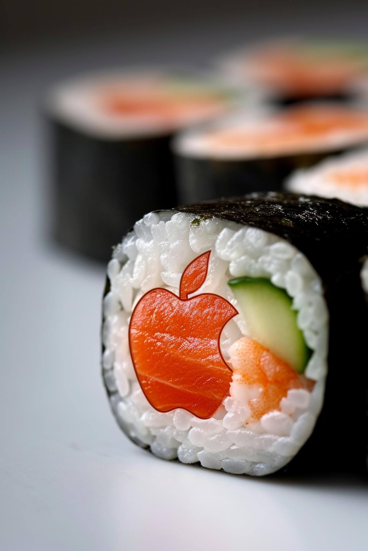 Sushi delivery from Apple with their logo