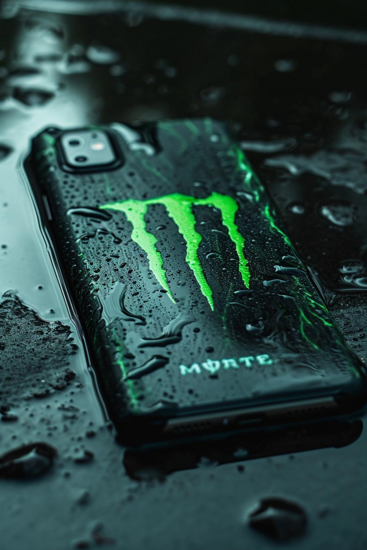 Phone with Monster logo