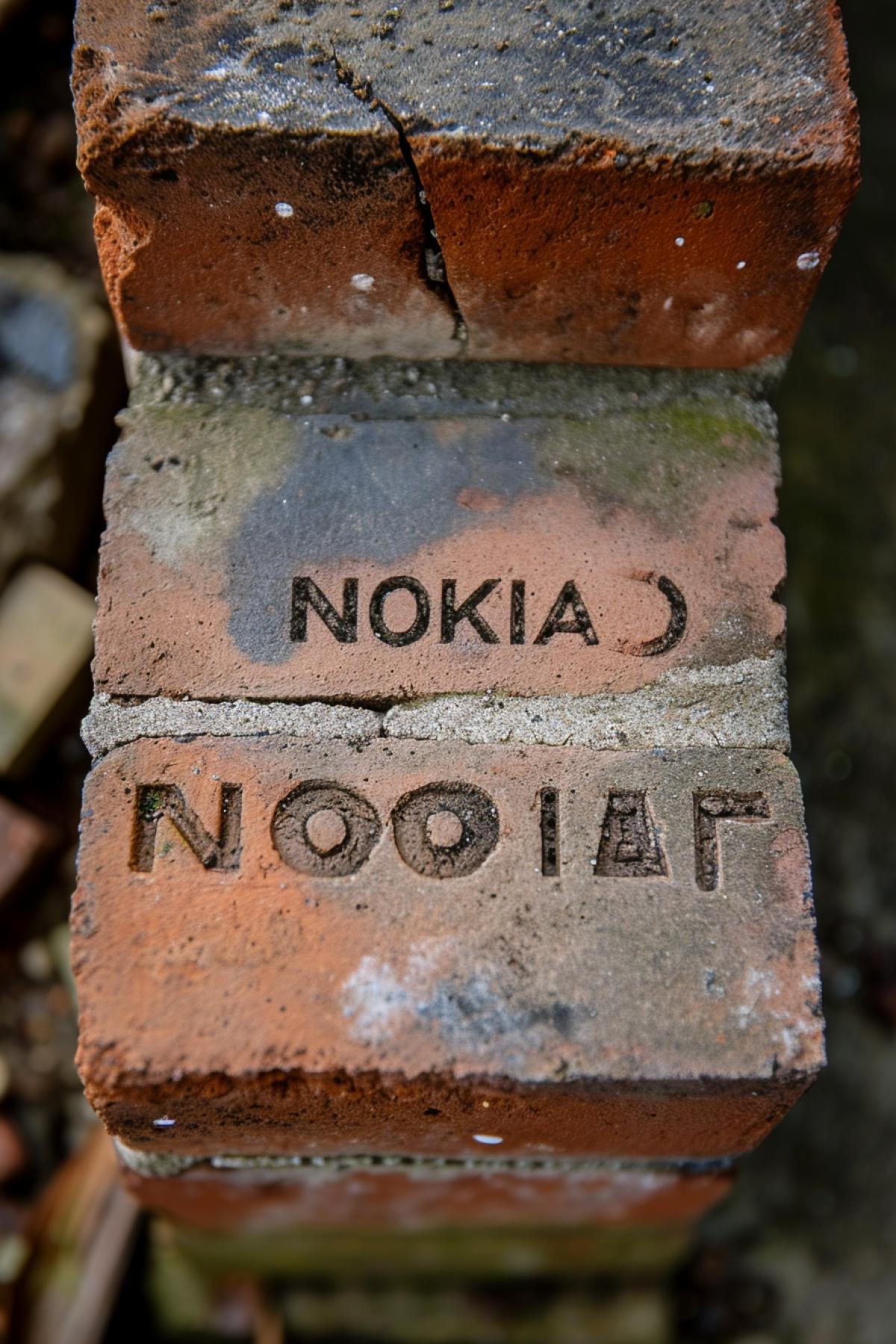 Brick with \"NOKIA\" written on it
