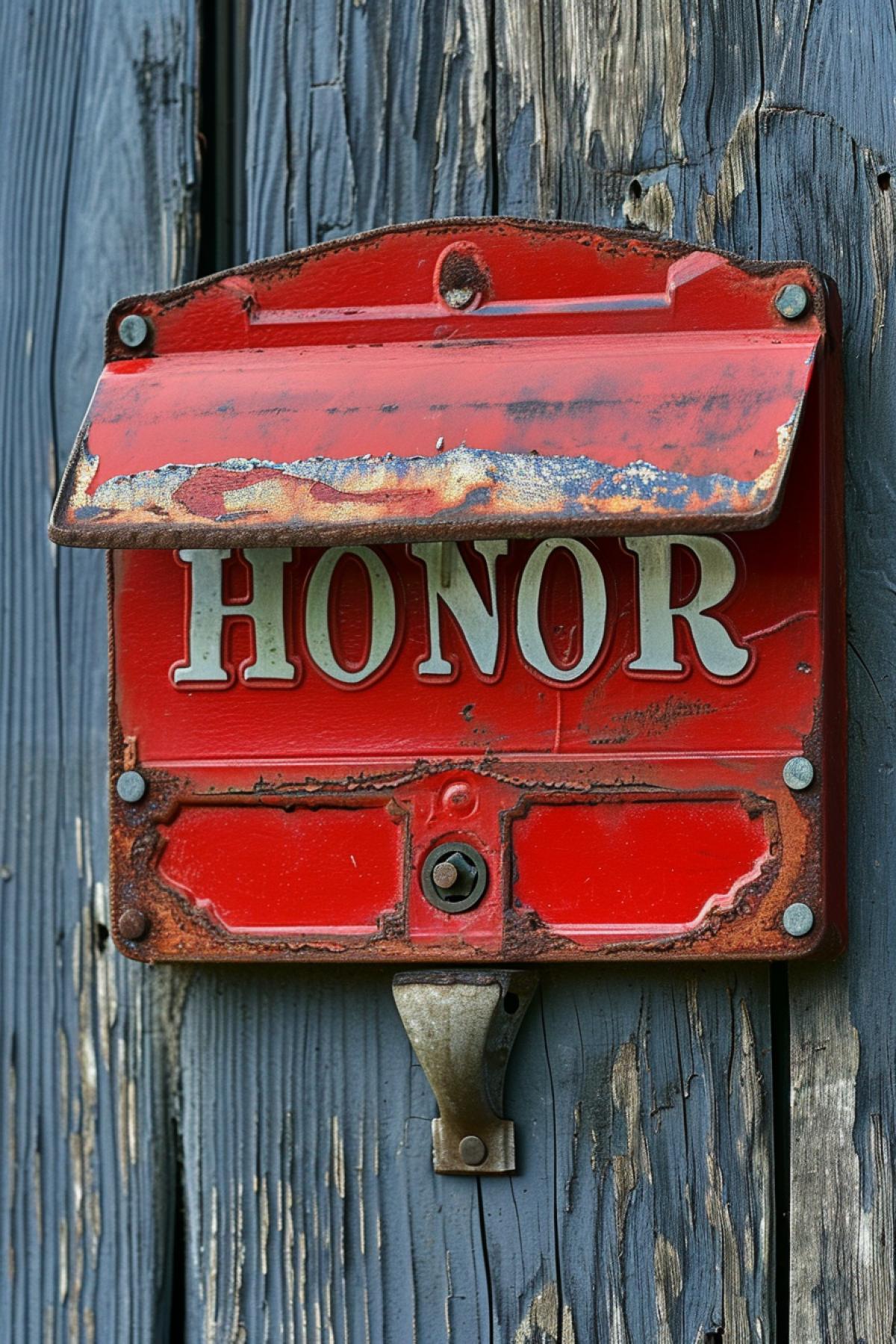 Mailbox inscription \"HONOR\", social advertising