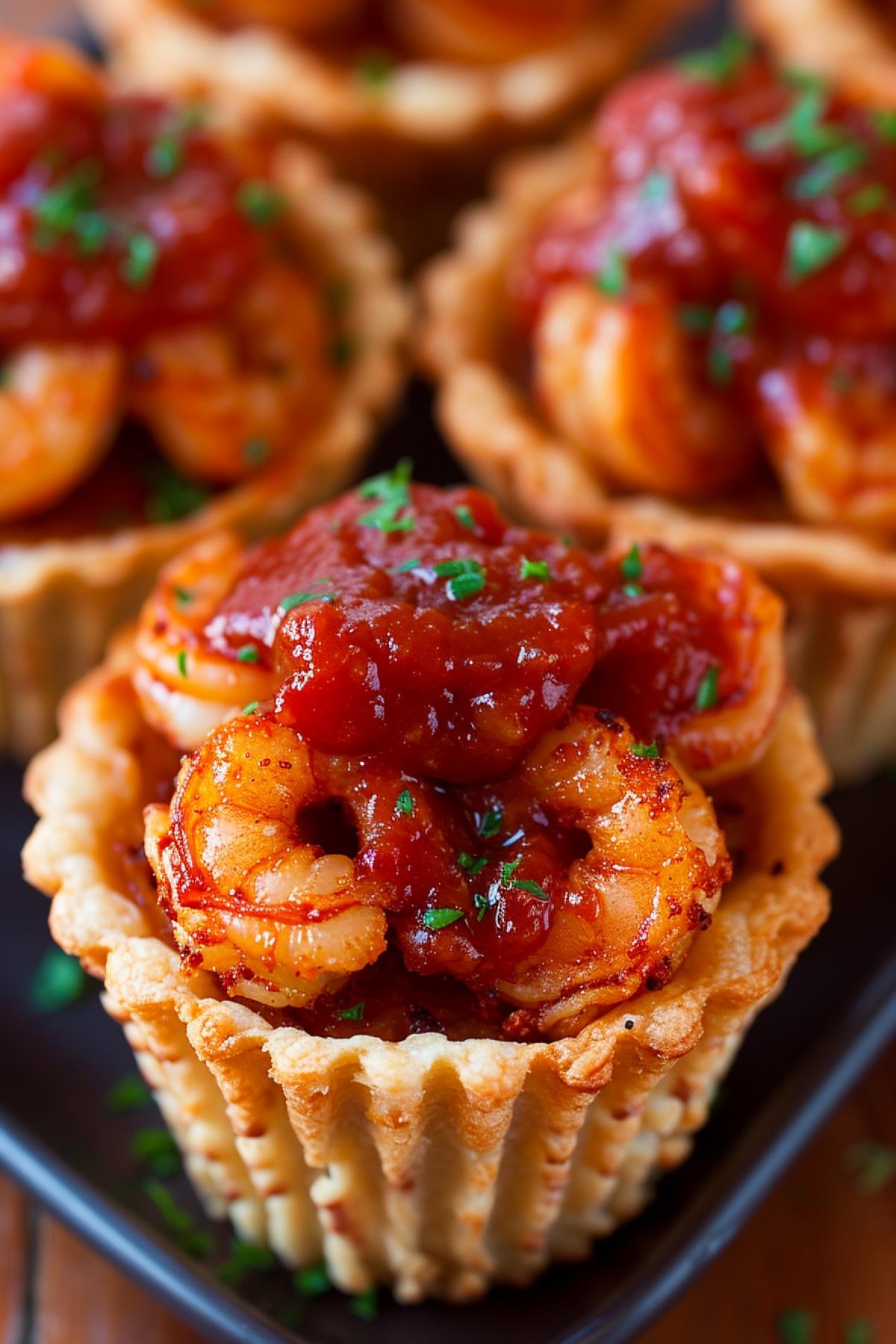 Shrimp tartlets, great taste
