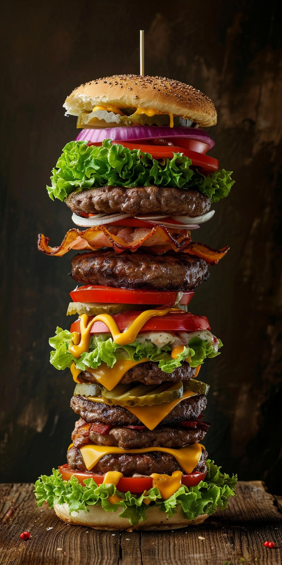 The tallest burger, food photography