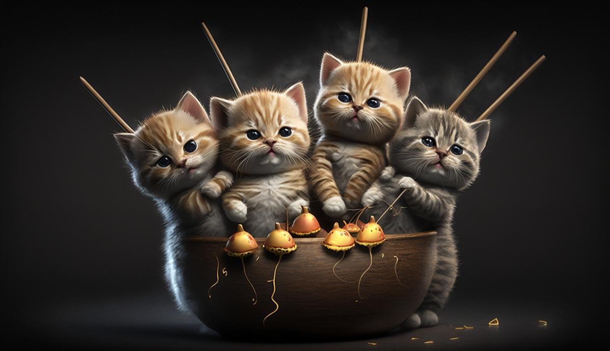 Fried kittens on skewers