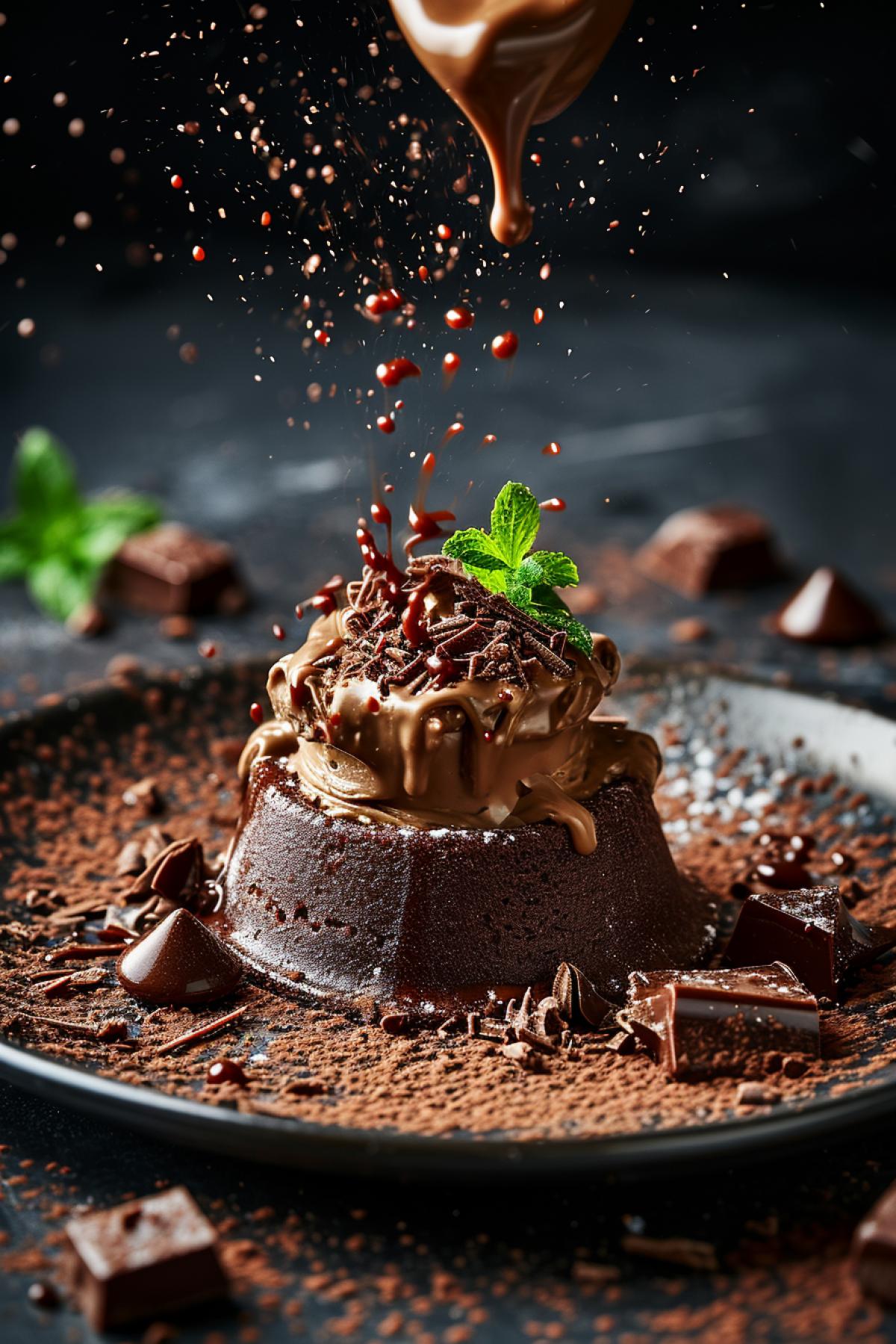 Fancy dessert, food photography