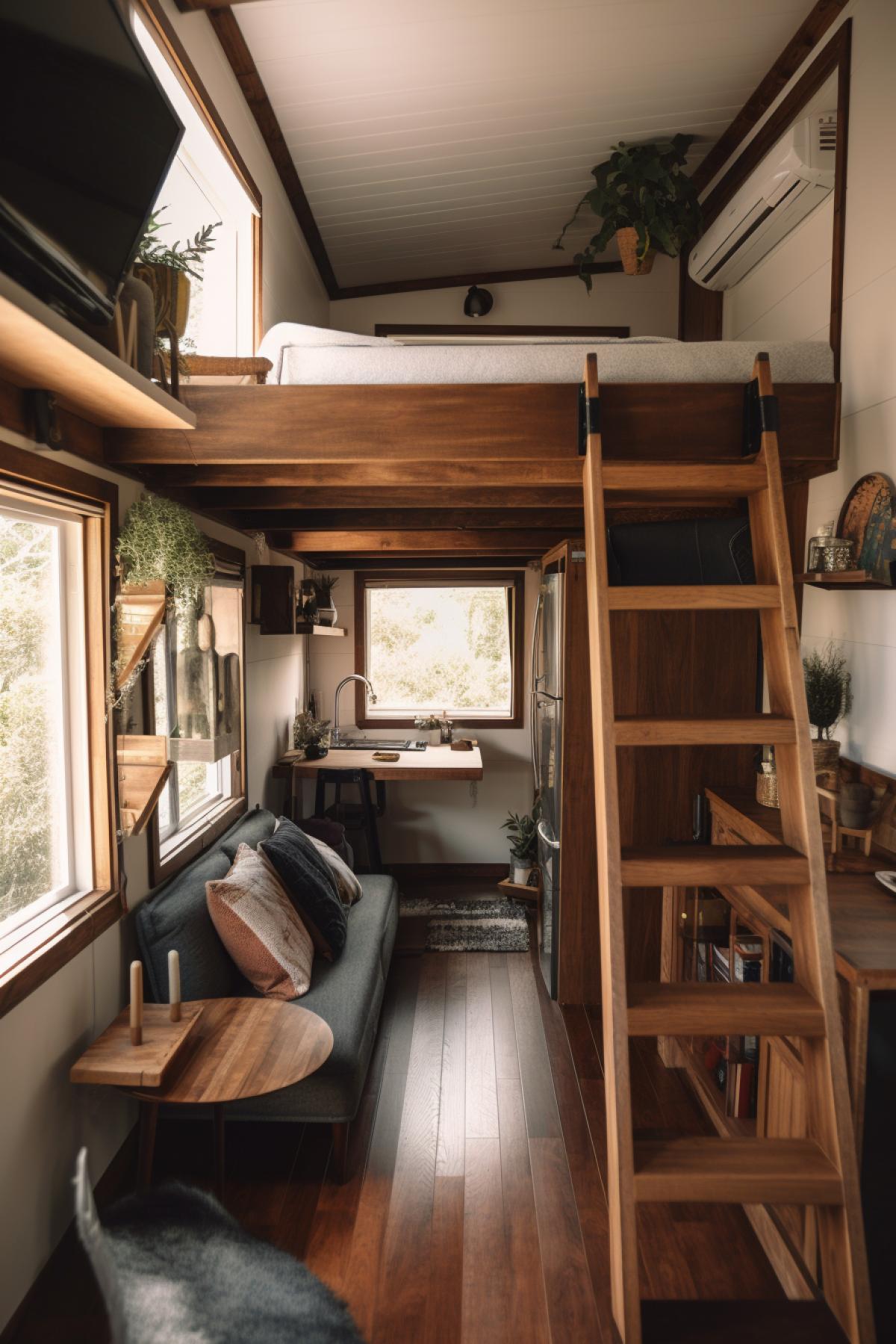 loft interior of a mobile home