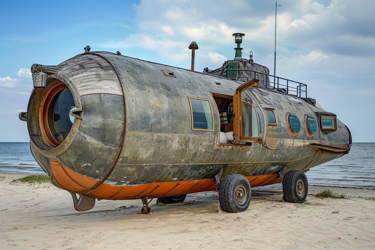 House with wheels from an old submarine