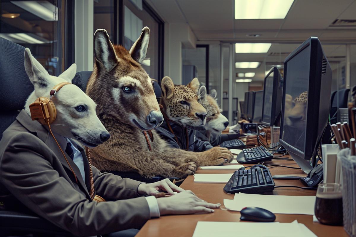 Office, all employees are animals